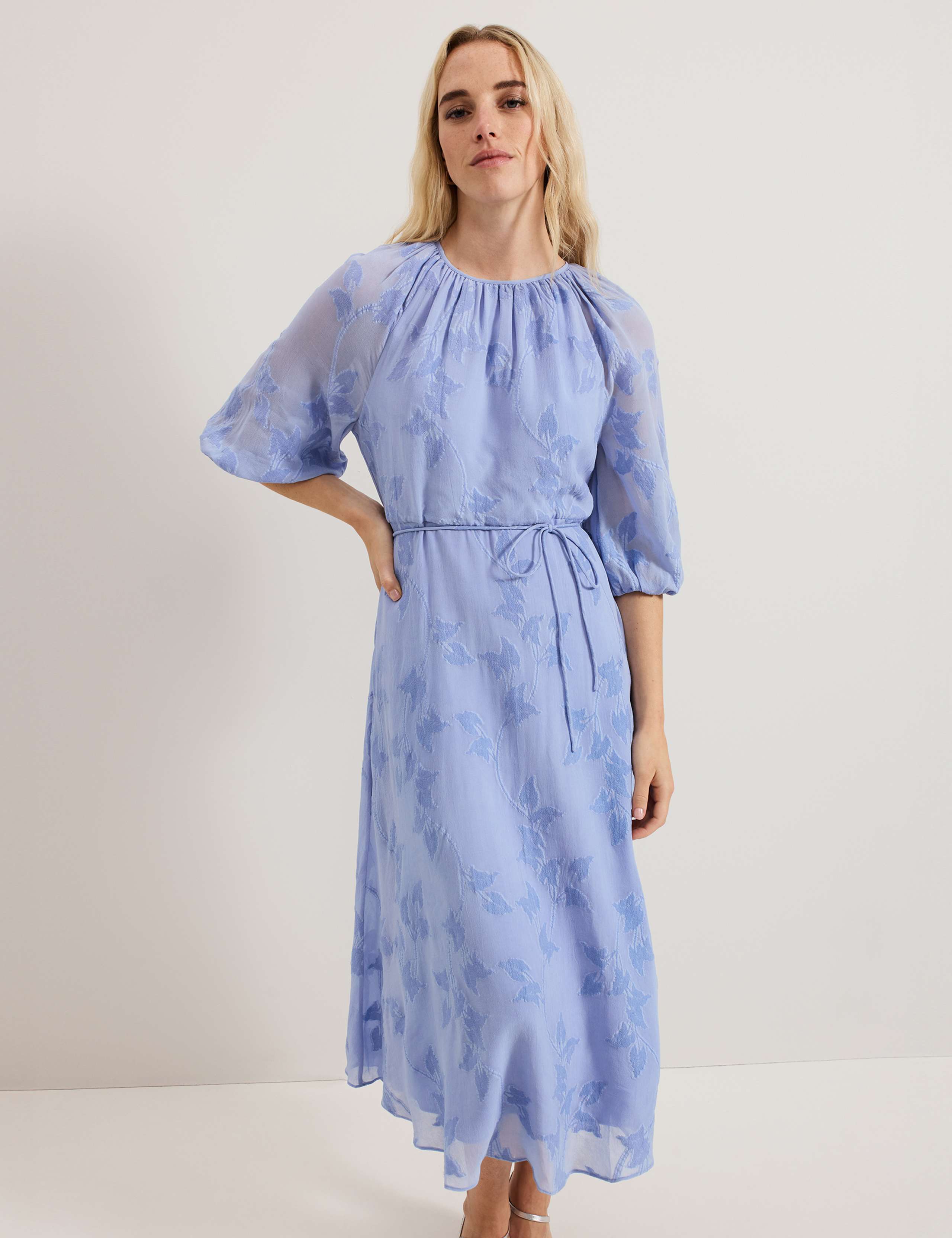 Floral Round Neck Midaxi Skater Dress 4 of 7