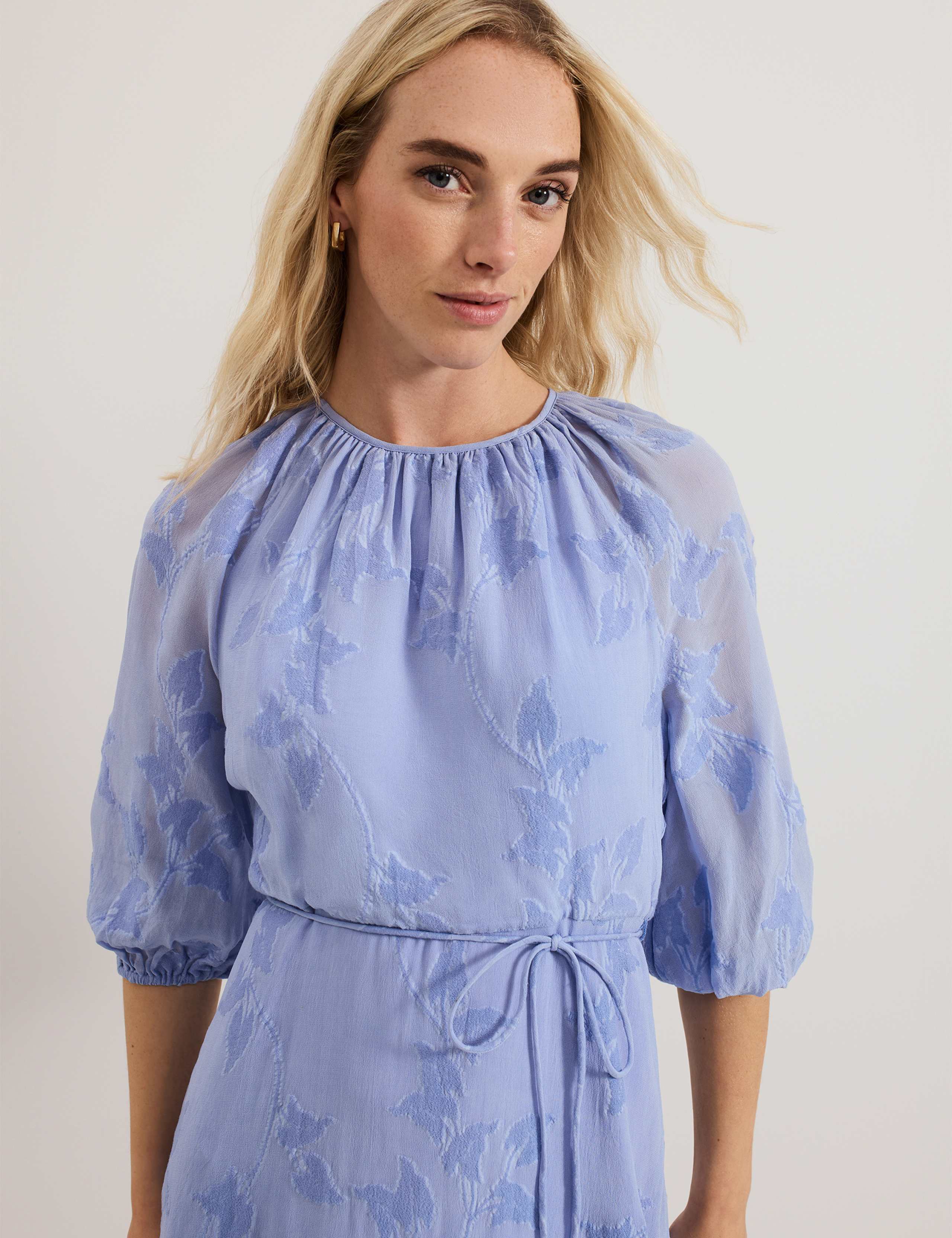 Floral Round Neck Midaxi Skater Dress 6 of 7