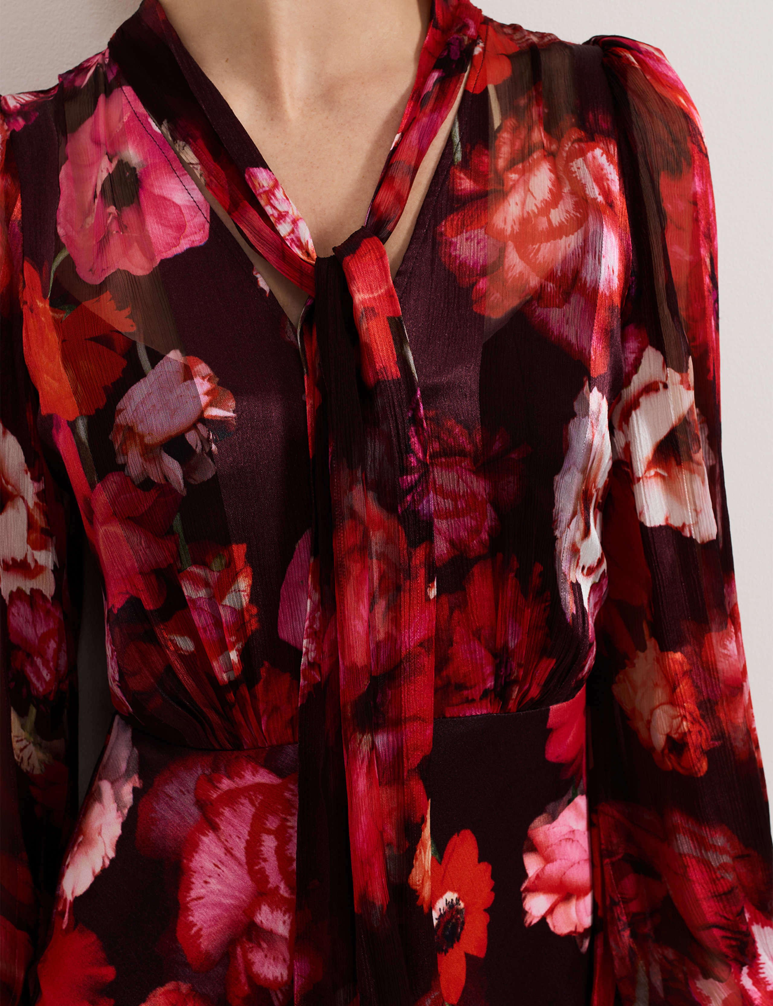 Floral Tie Neck Midaxi Dress 7 of 8