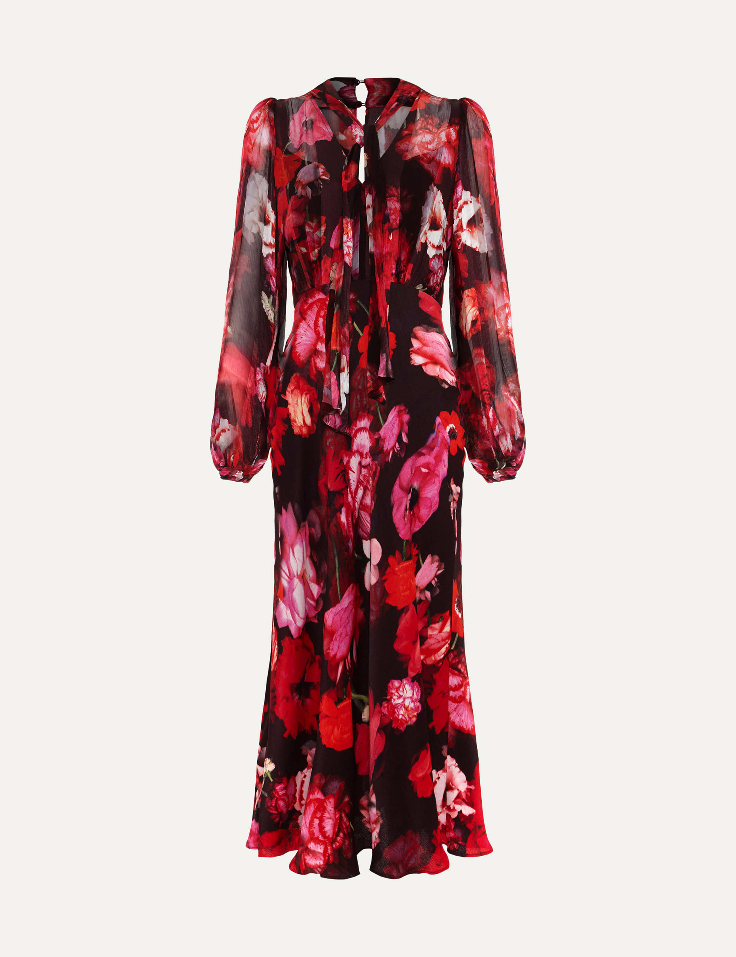 Floral Tie Neck Midaxi Dress 2 of 8