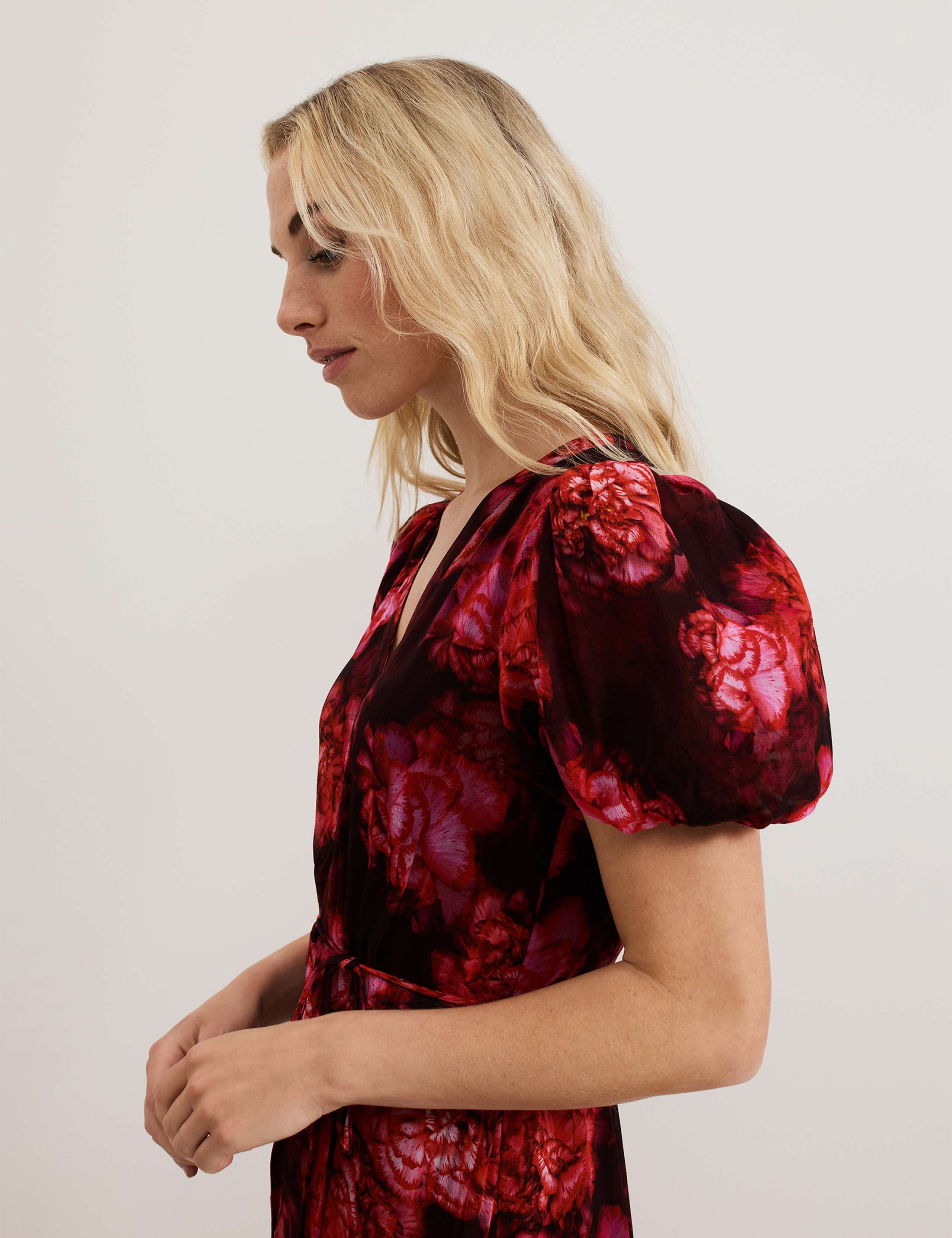 Amaris Floral V-Neck Puff Sleeve Maxi Tiered Dress 5 of 7