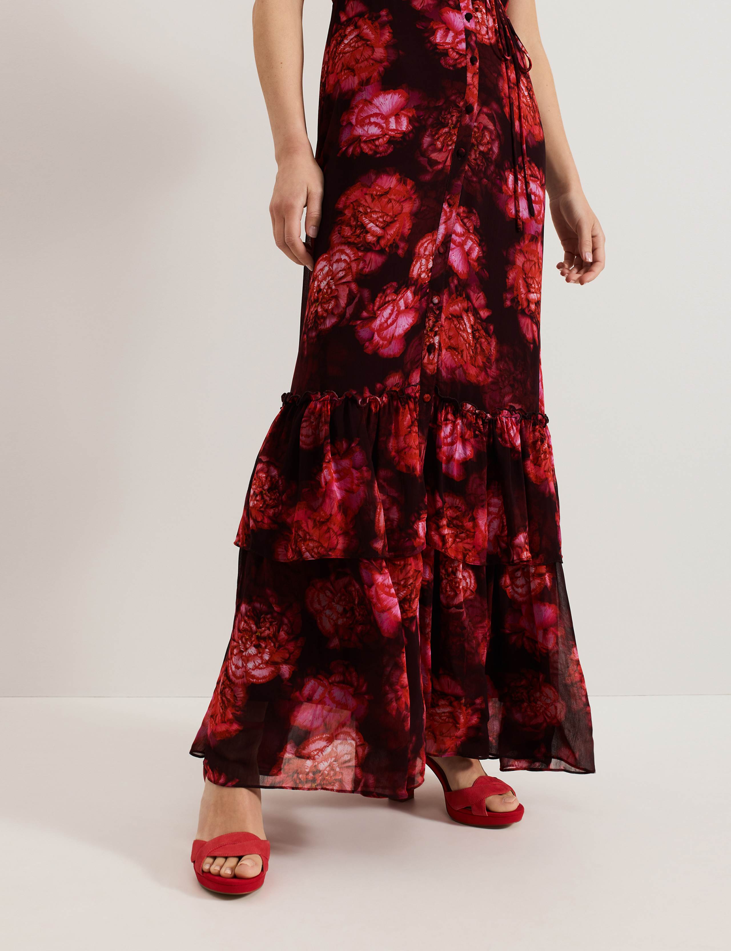 Amaris Floral V-Neck Puff Sleeve Maxi Tiered Dress 7 of 7