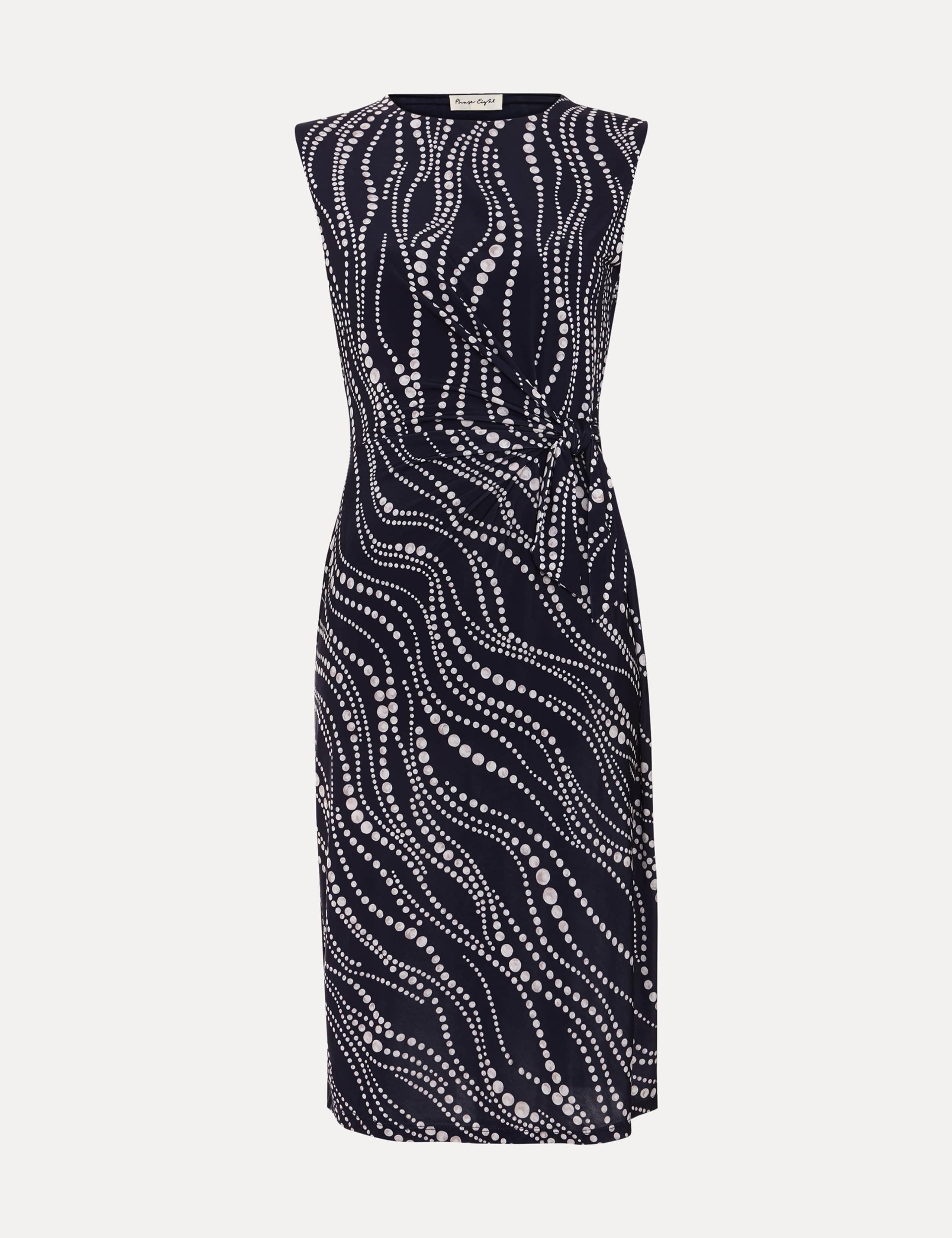 Polka Dot Round Neck Shift Dress 2 of 6