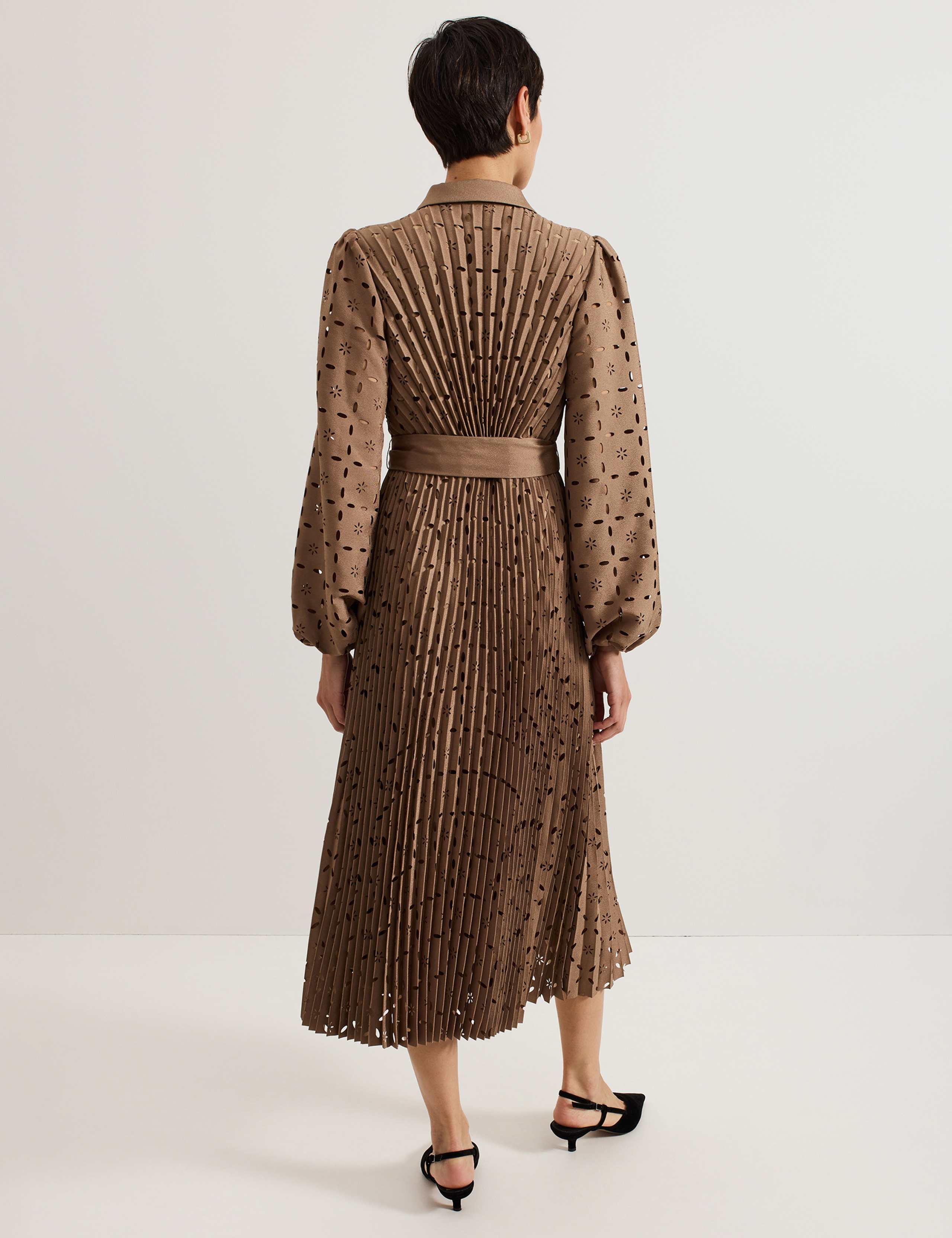 Geometric Collared Midi Shirt Dress 3 of 7