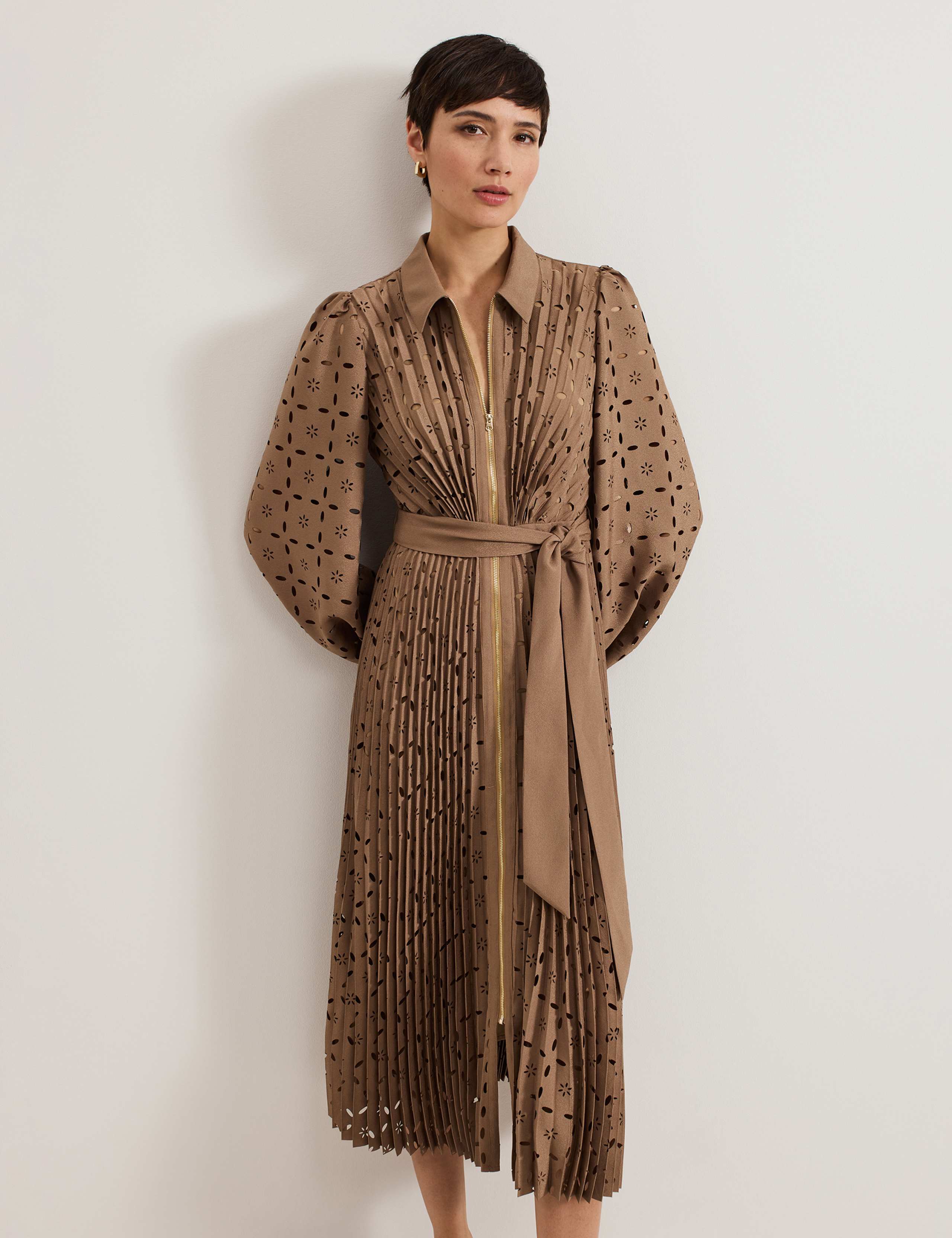 Geometric Collared Midi Shirt Dress 4 of 7