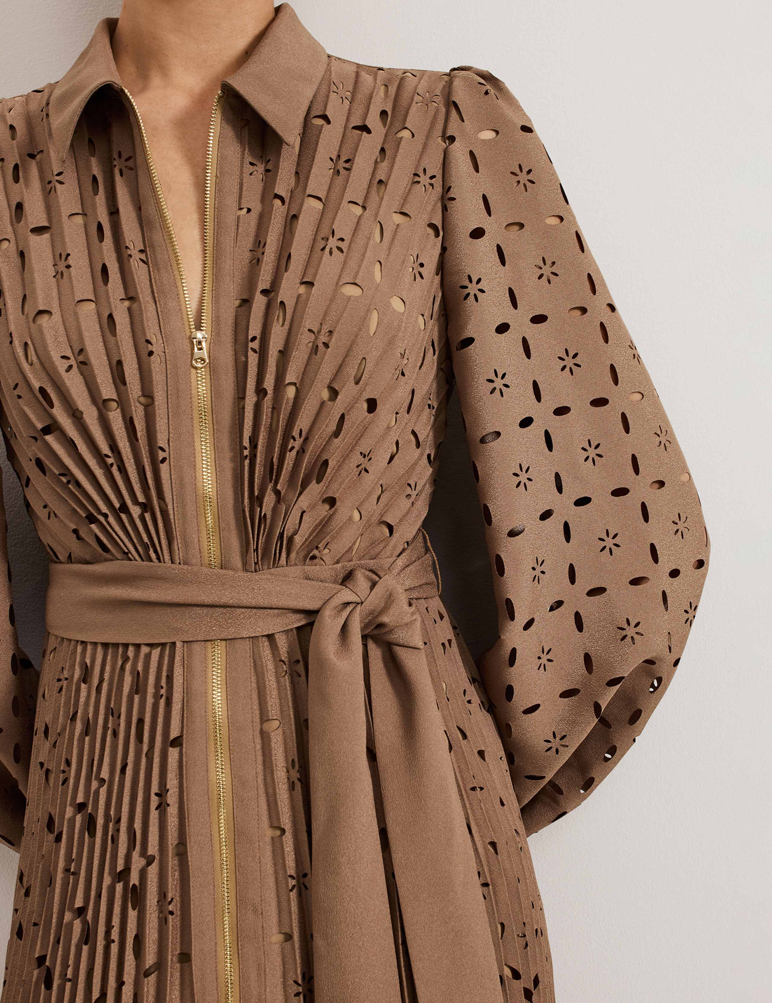 Geometric Collared Midi Shirt Dress 7 of 7