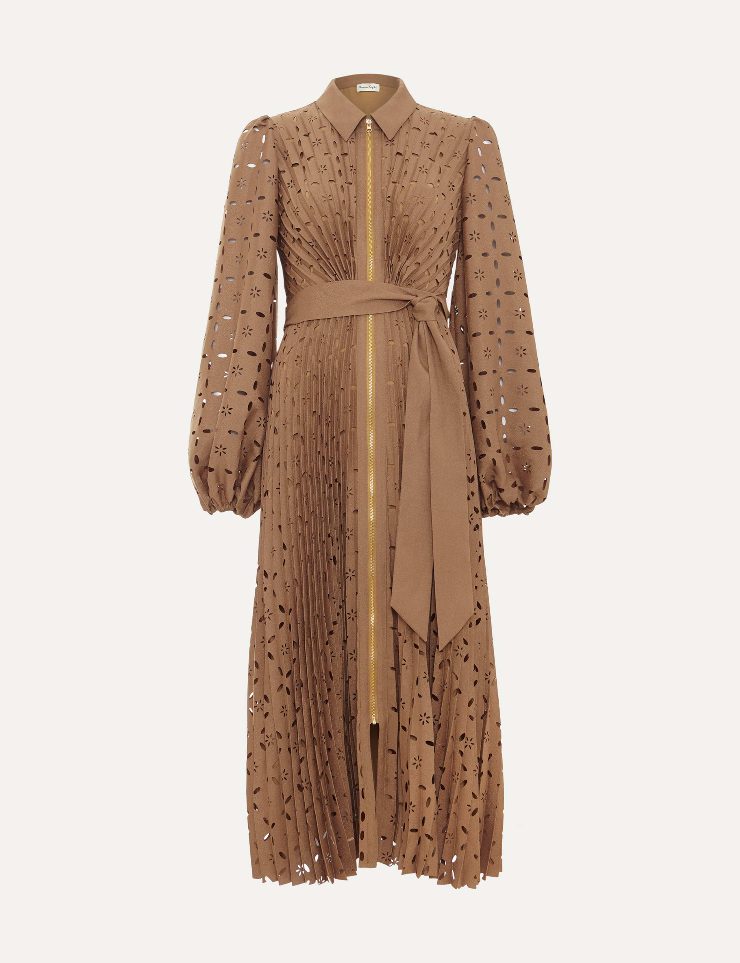 Geometric Collared Midi Shirt Dress 2 of 7