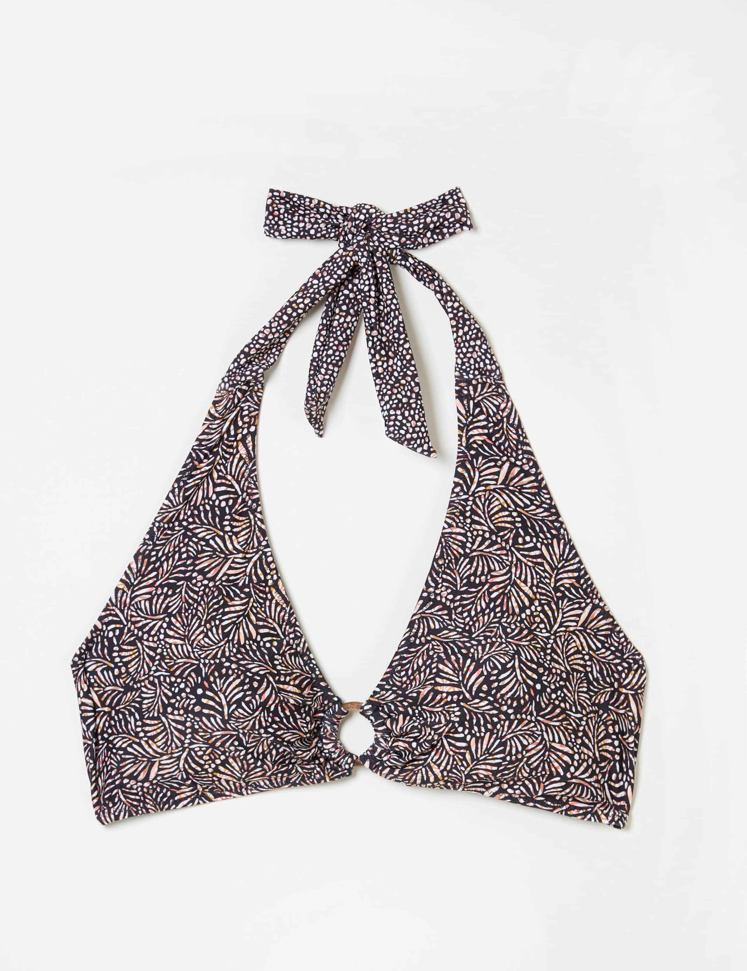 Printed Ring Detail Halterneck Bikini Top 2 of 7
