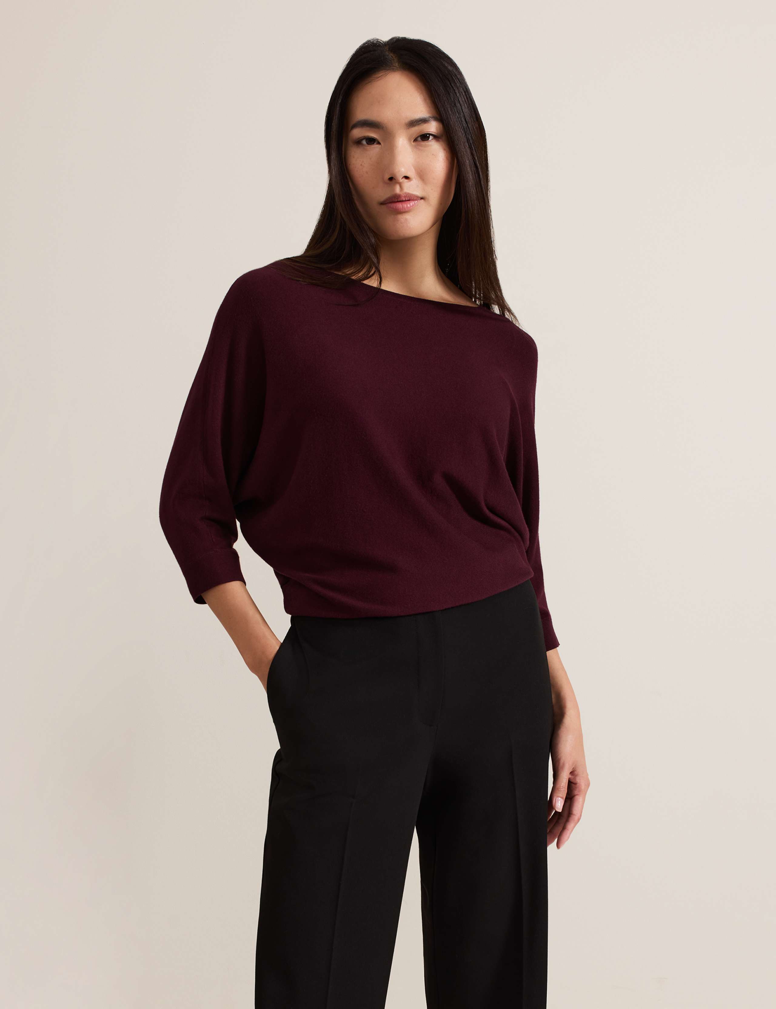 Slash Neck Batwing Sleeve Jumper 1 of 7