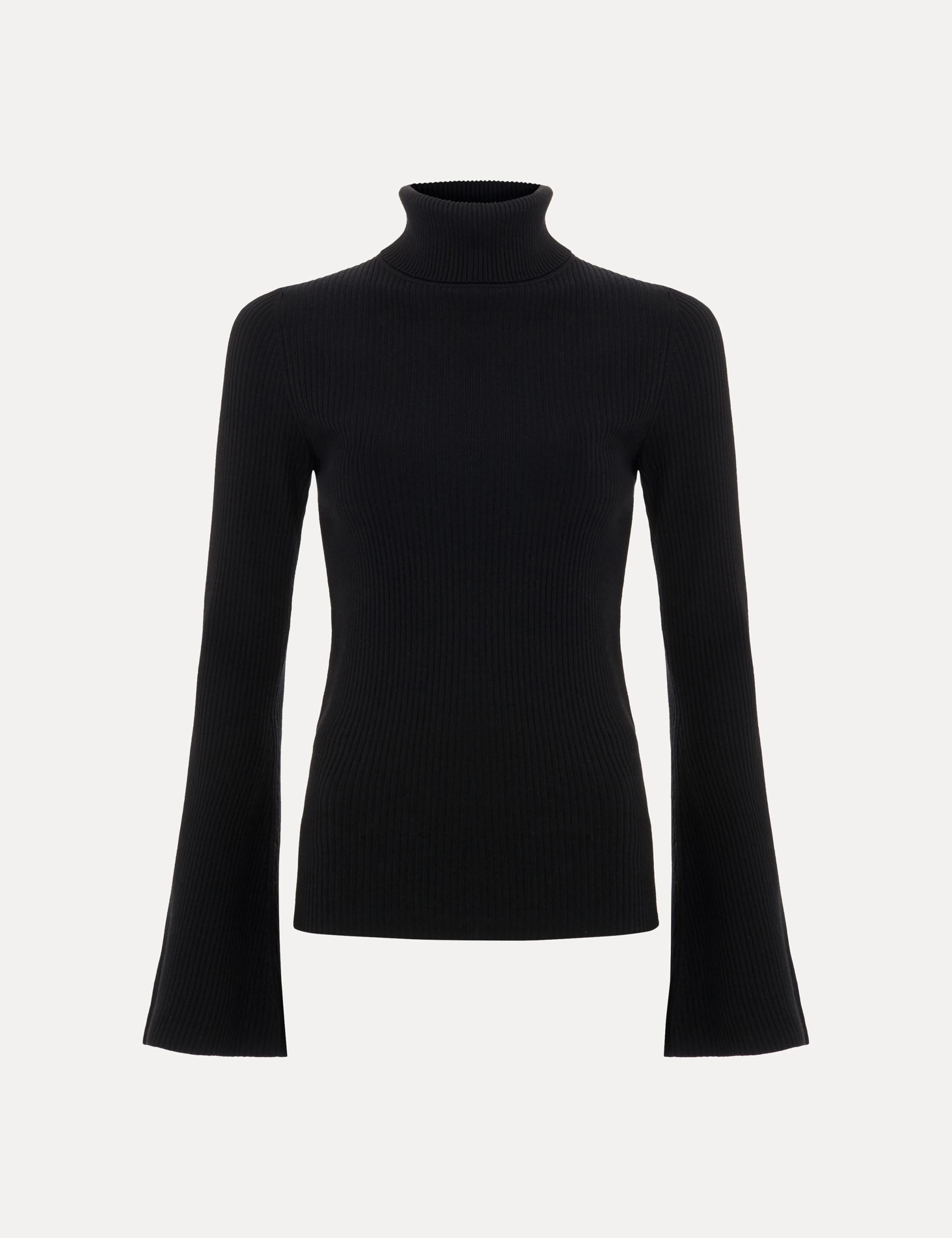Ribbed Roll Neck Fluted Sleeve Jumper 2 of 8