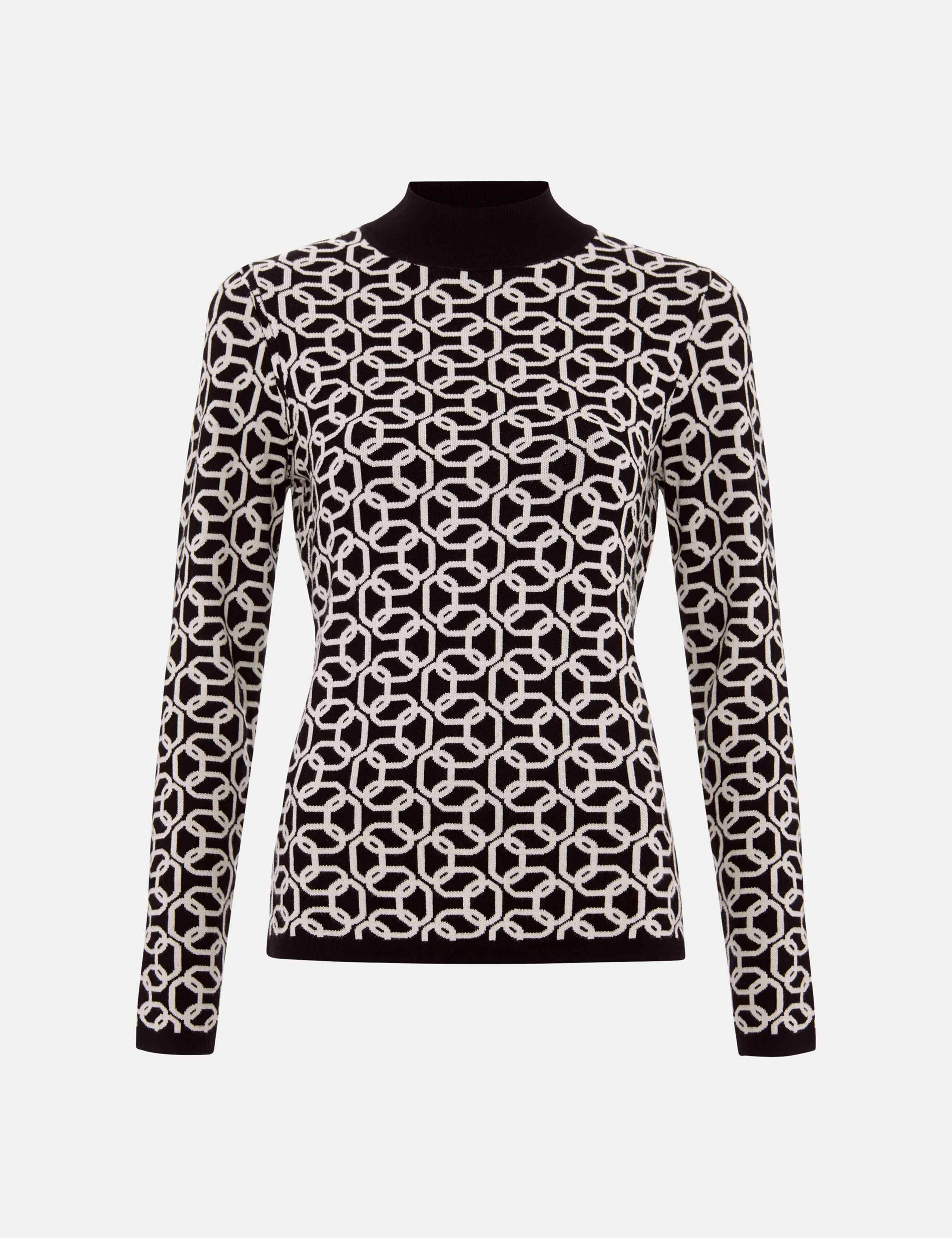 Jacquard Funnel Neck Chain Jumper 2 of 8