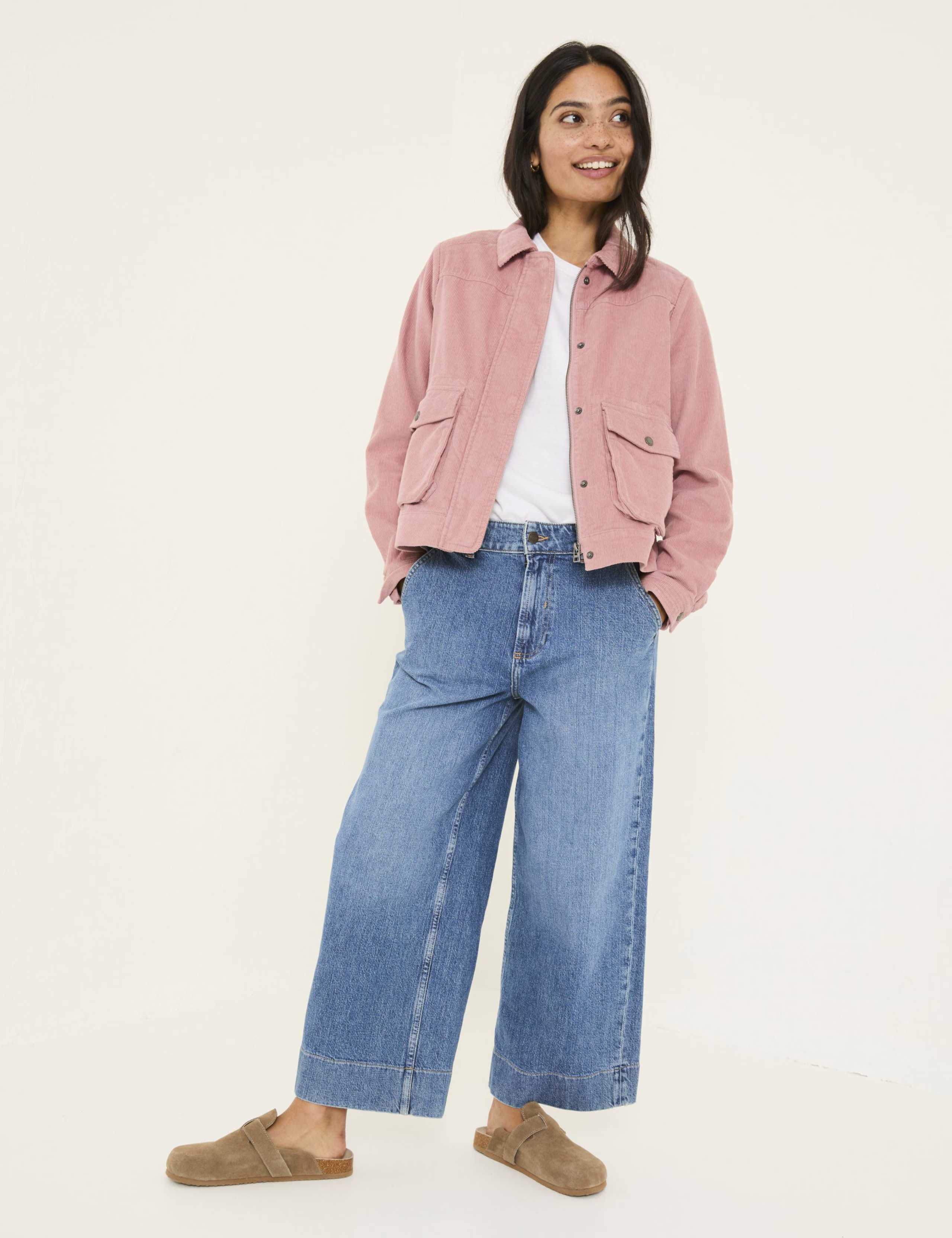 Pure Cotton Cord Collared Cropped Jacket 3 of 5