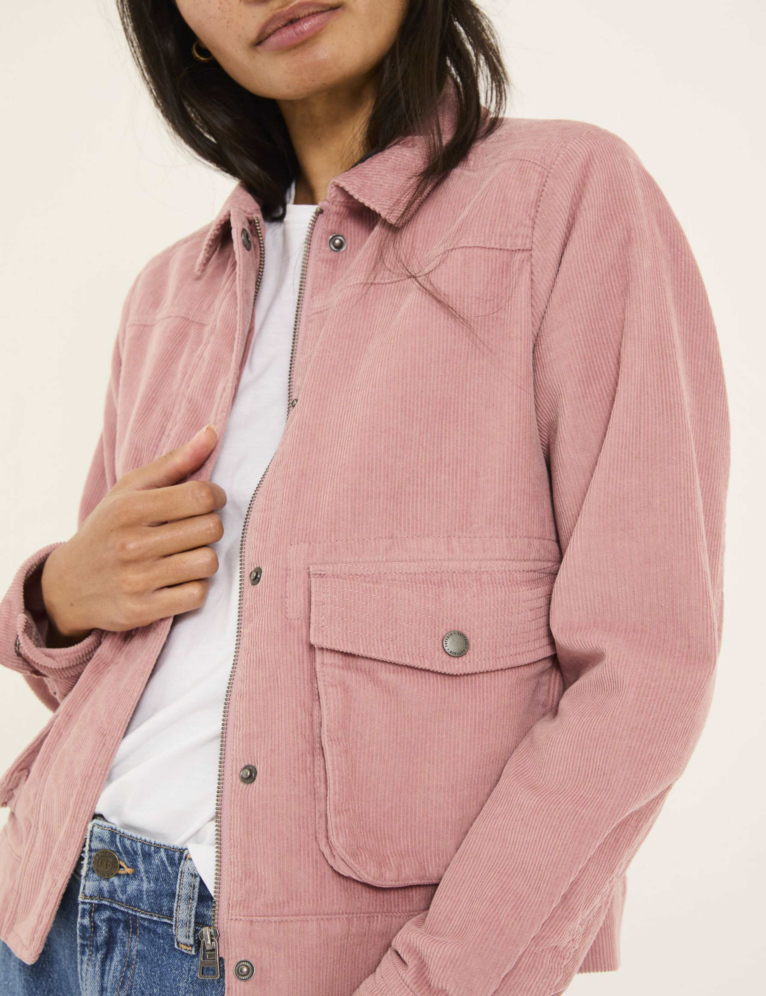 Pure Cotton Cord Collared Cropped Jacket 5 of 5