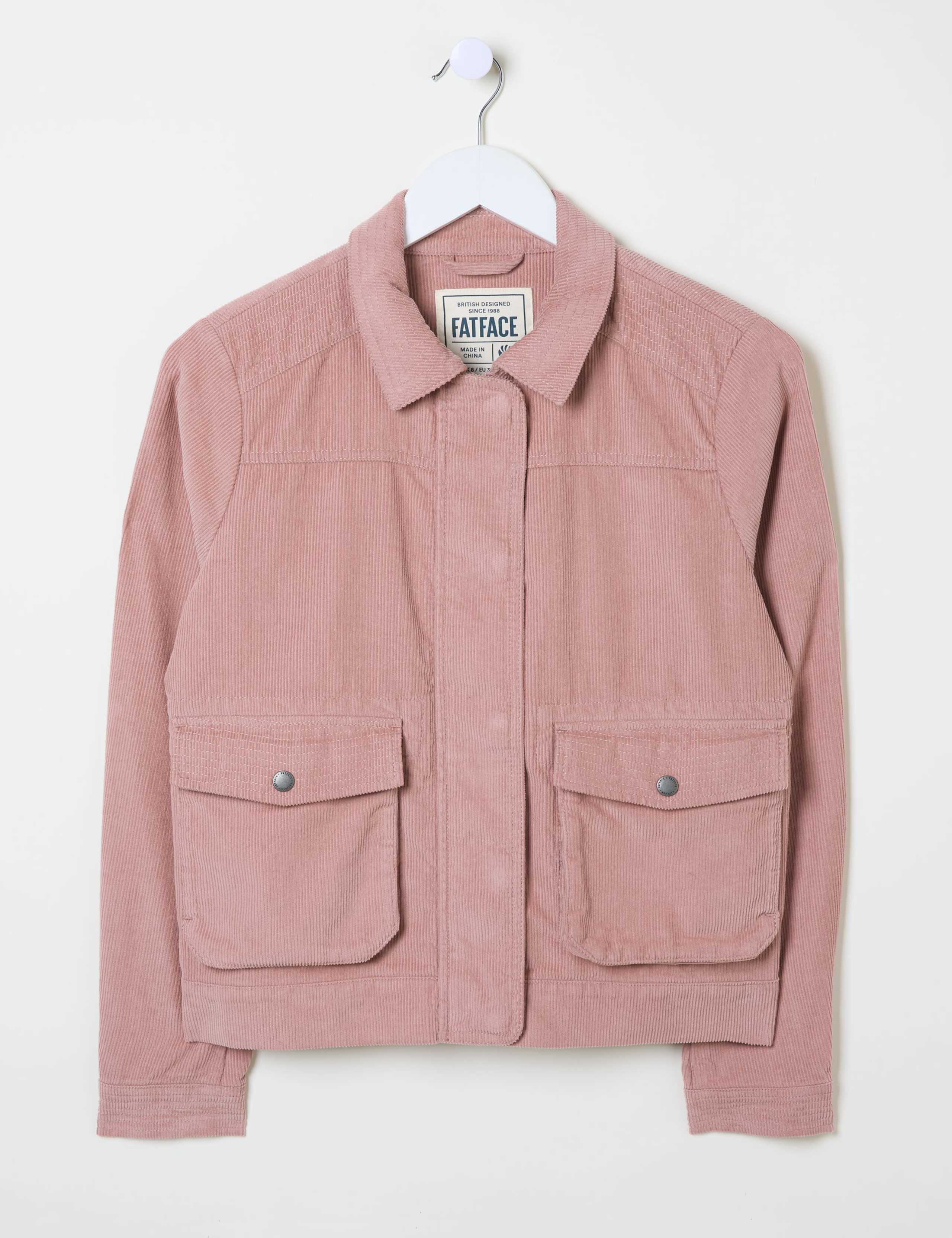Pure Cotton Cord Collared Cropped Jacket 2 of 5