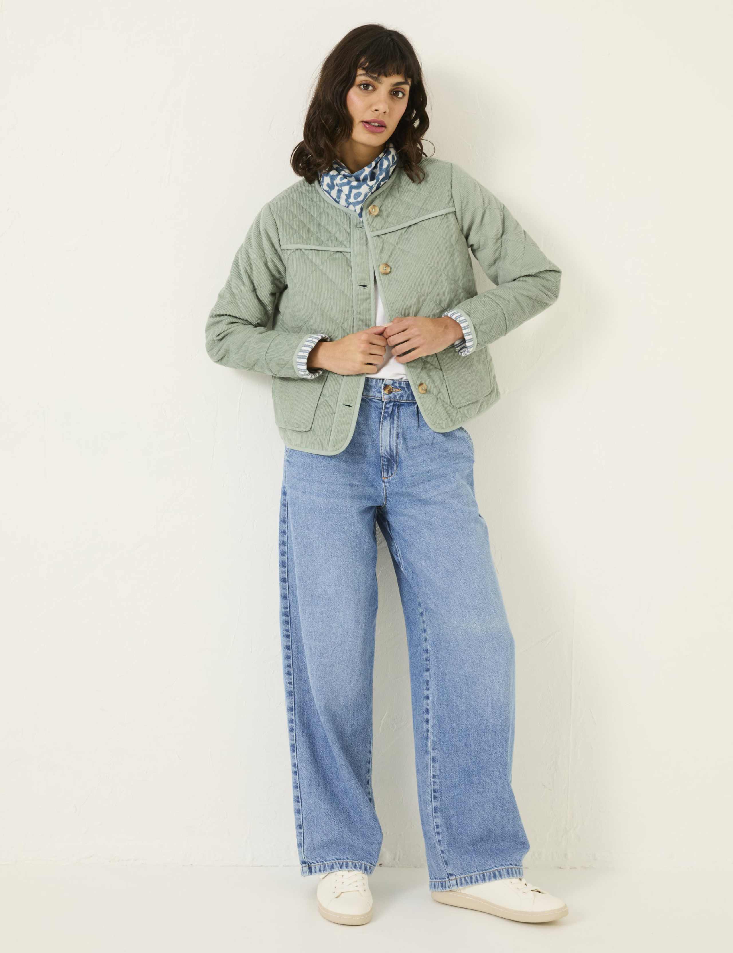 Pure Cotton Cord Quilted Bomber Jacket 3 of 5