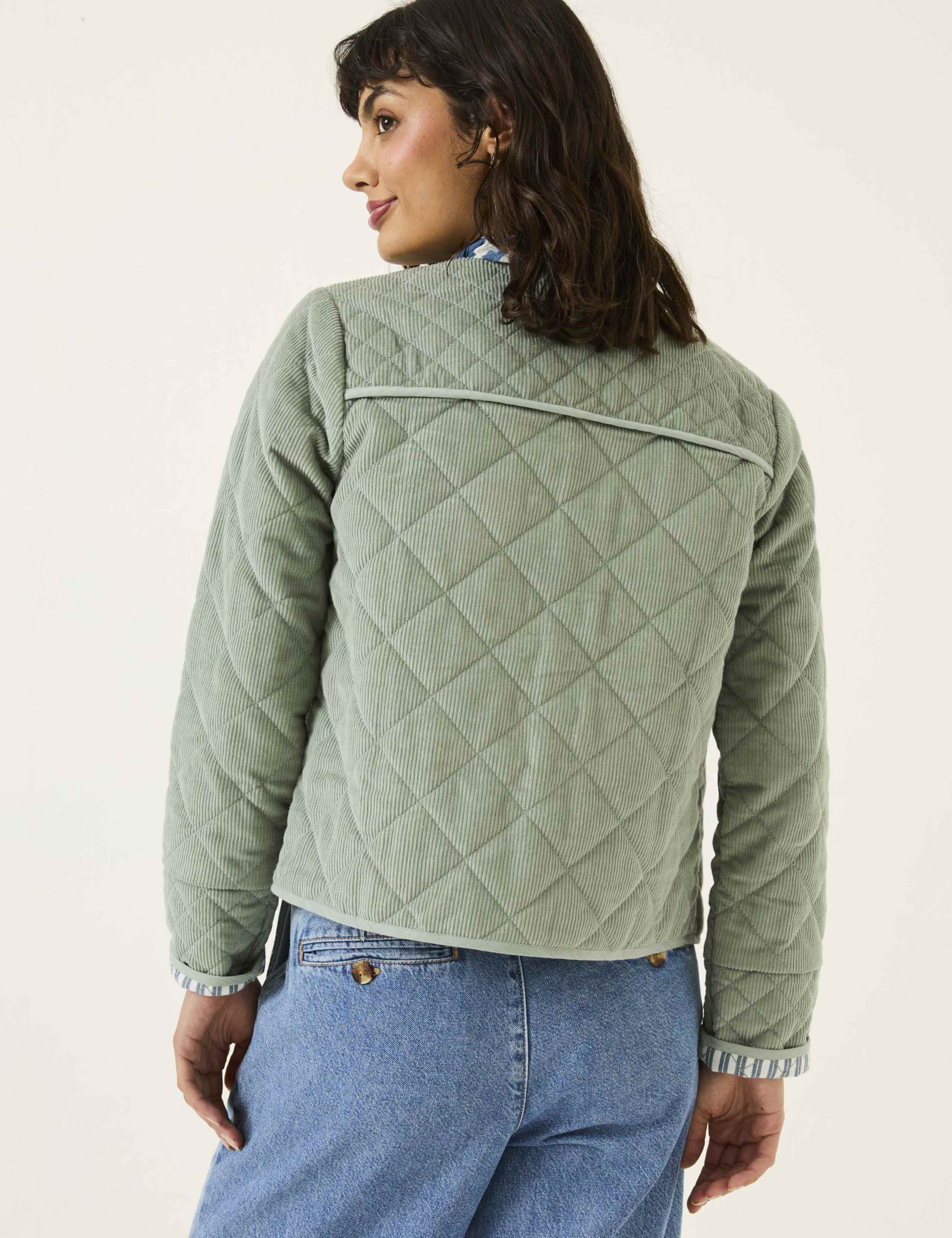Pure Cotton Cord Quilted Bomber Jacket 4 of 5