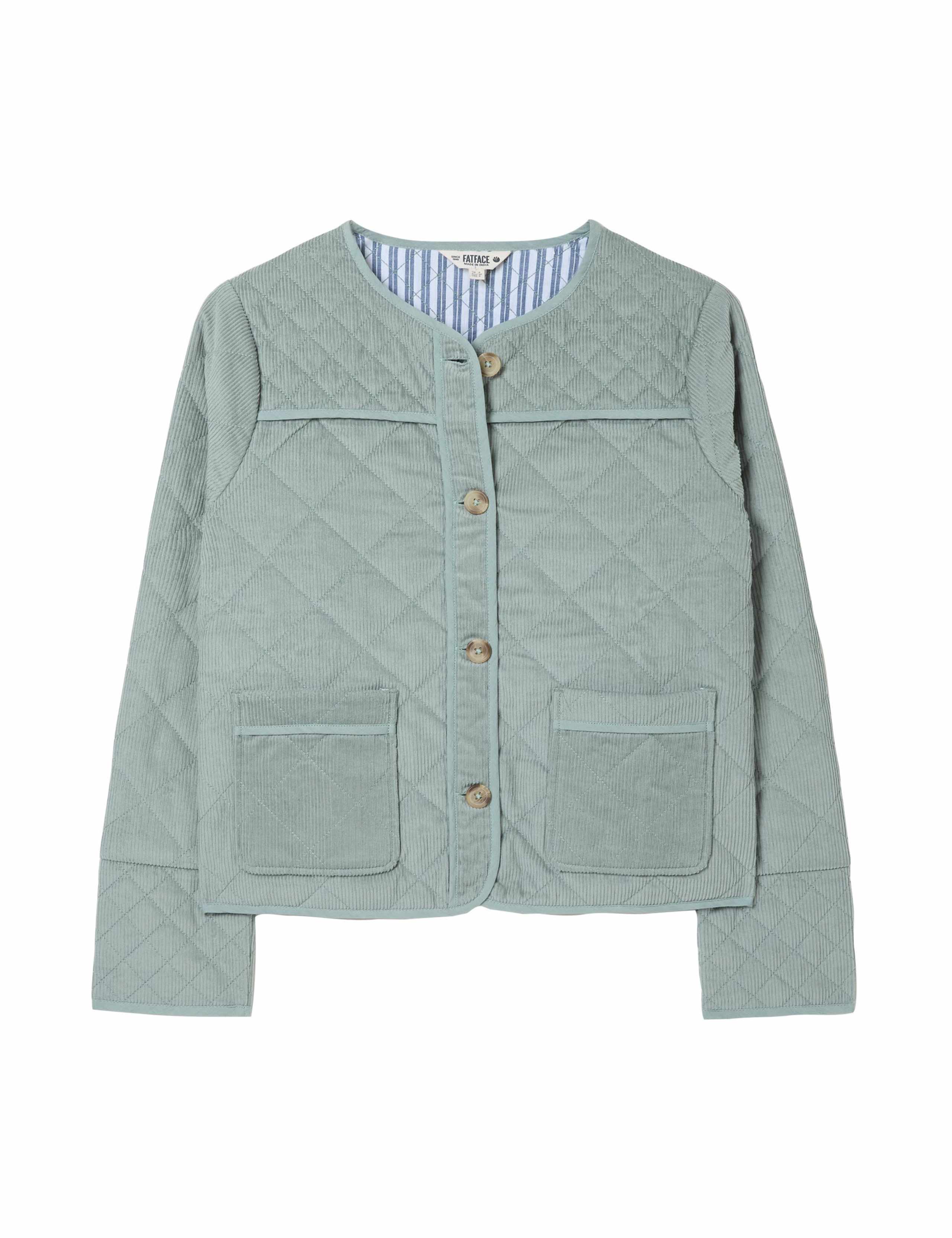 Pure Cotton Cord Quilted Bomber Jacket 2 of 5