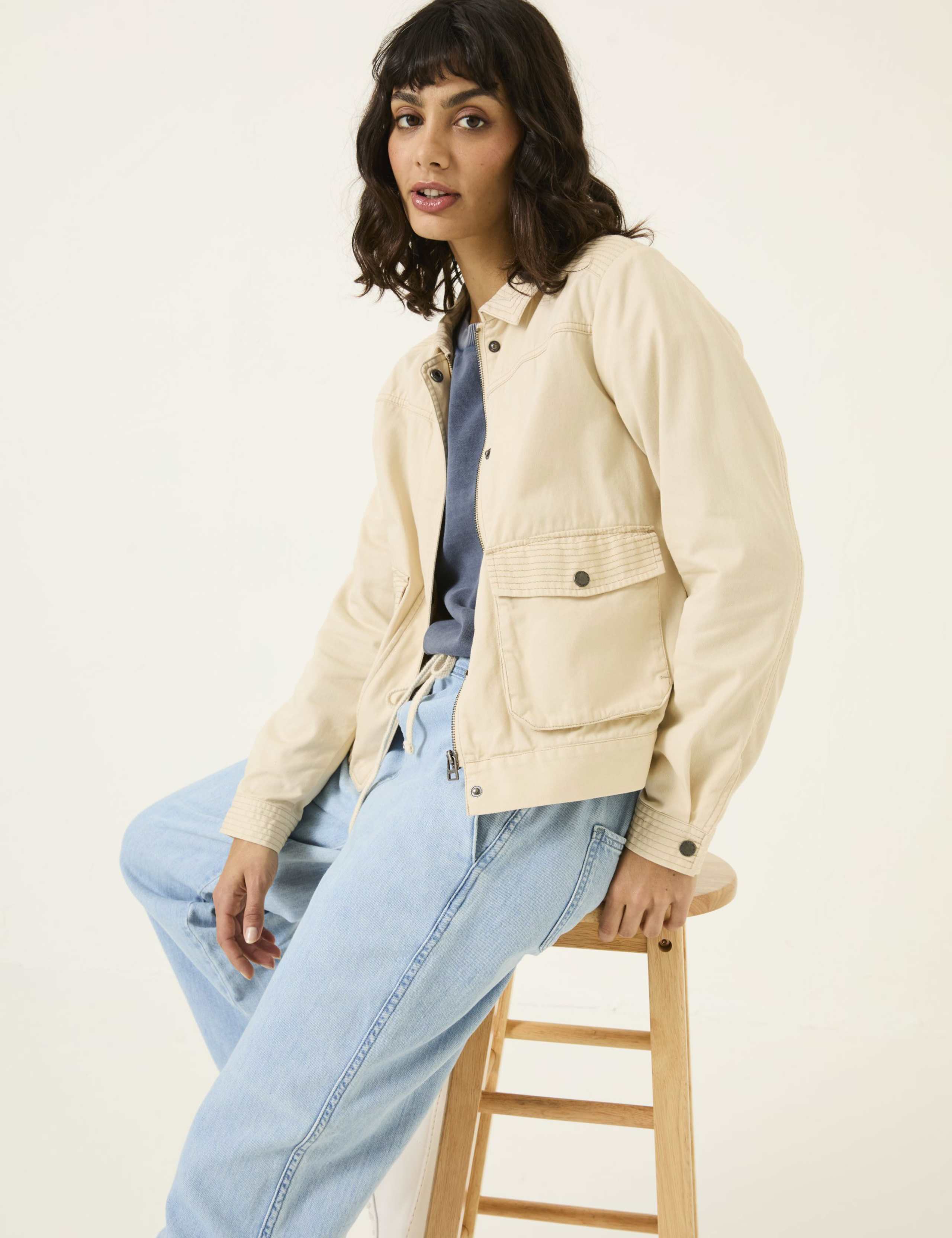 Pure Cotton Cropped Jacket 5 of 5