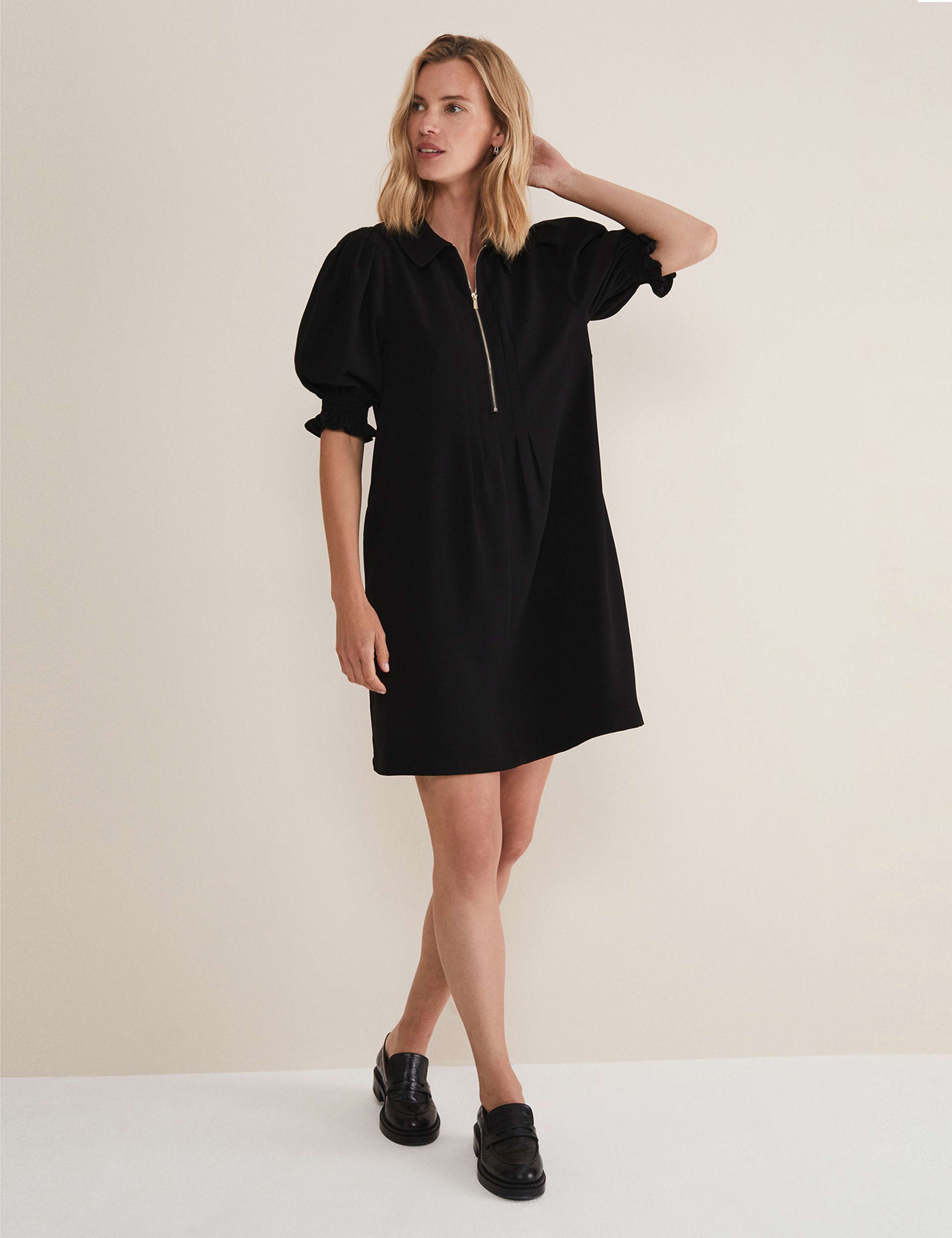 Zip Neck Mini Shift Dress 4 of 6