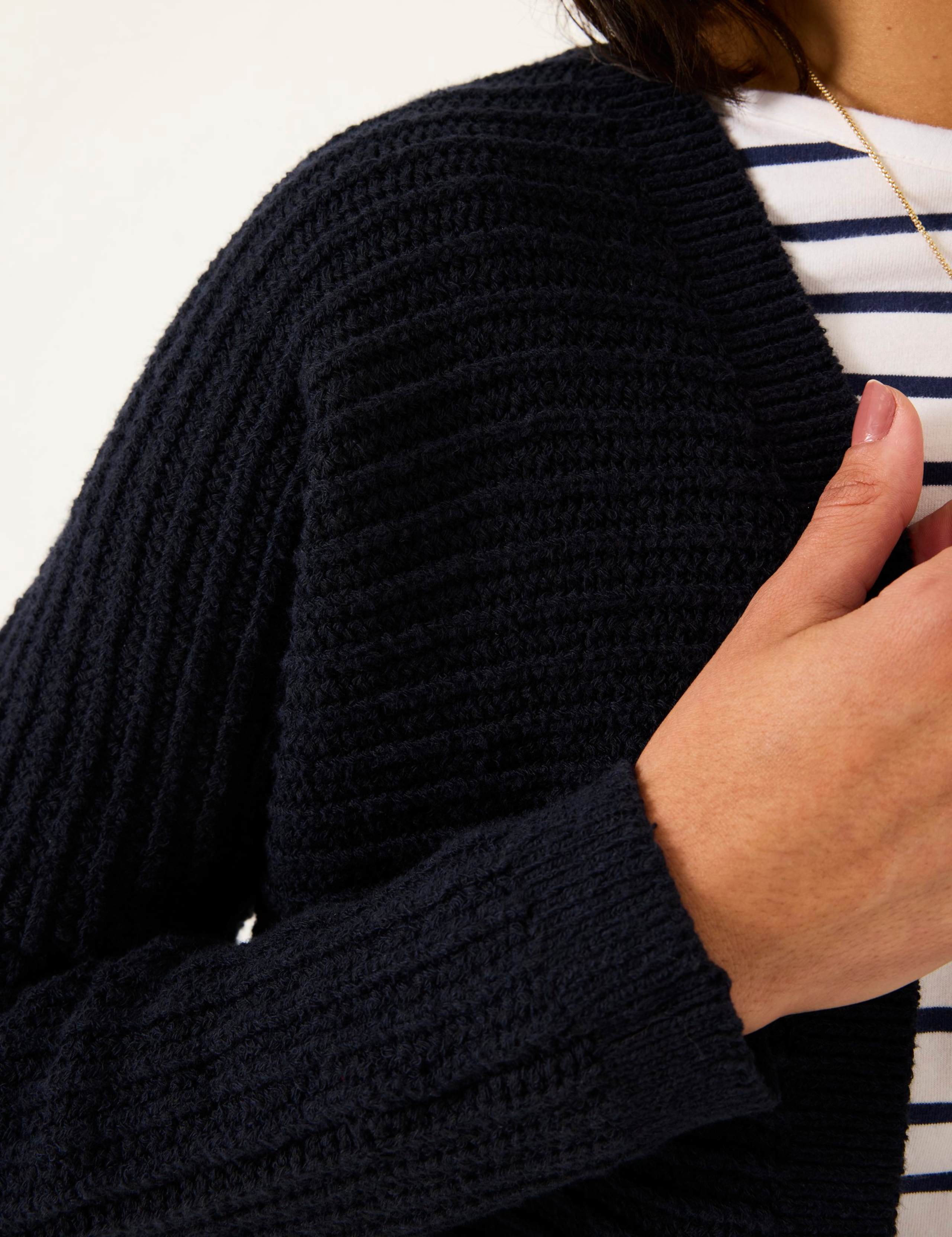 Cotton Rich Textured Cardigan 5 of 6