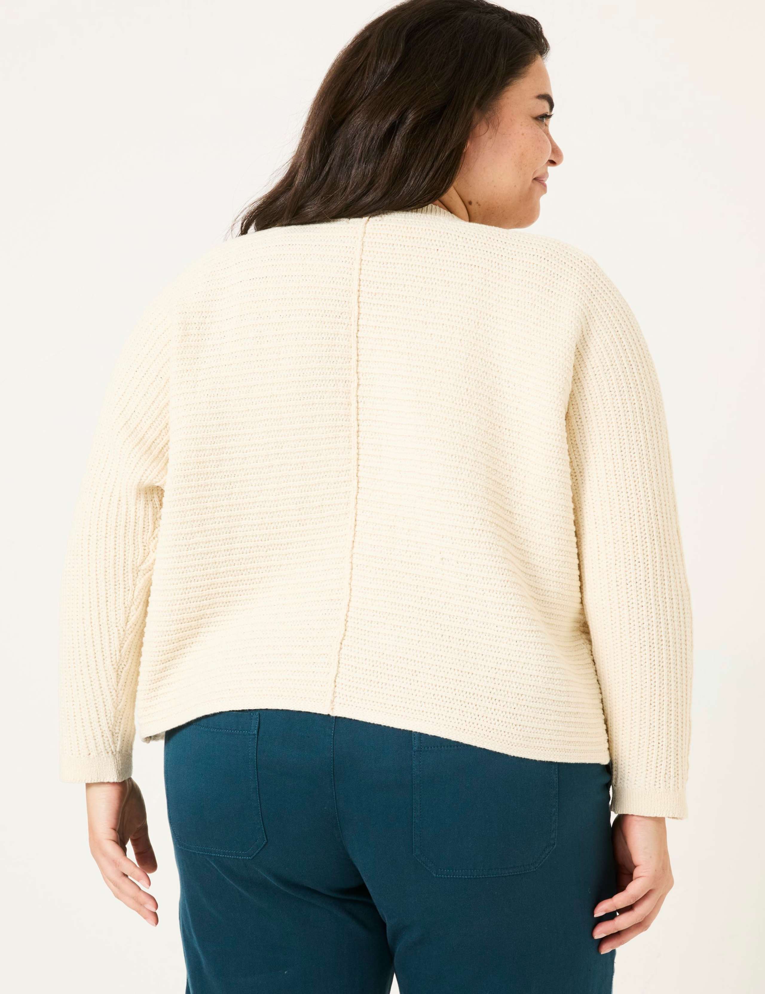 Cotton Rich Textured Cardigan 3 of 5