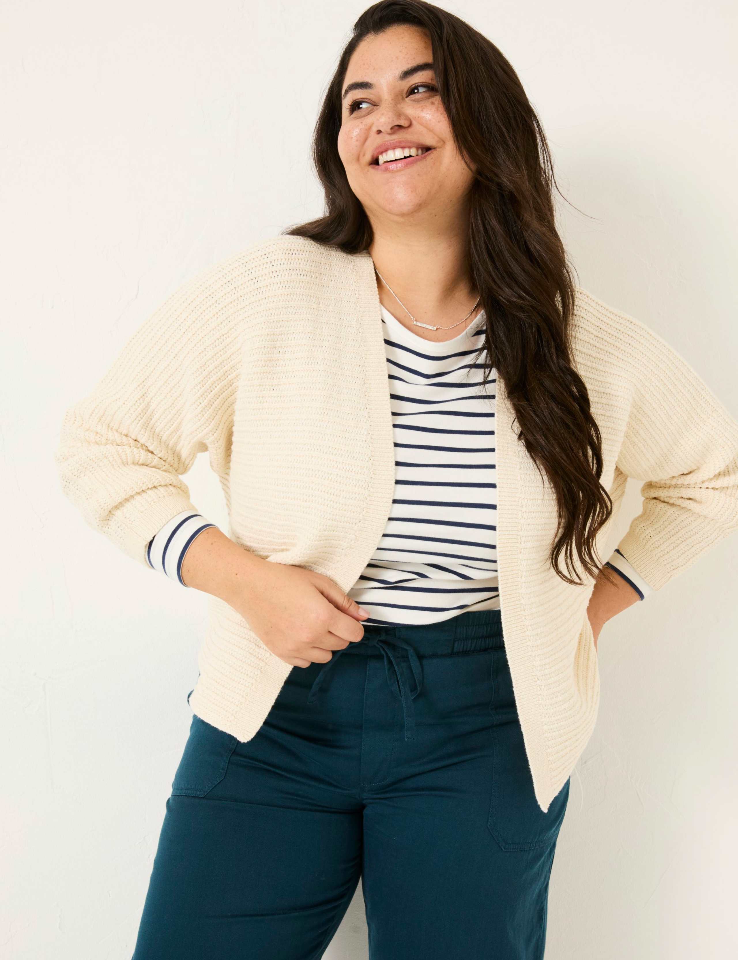 Cotton Rich Textured Cardigan 4 of 5