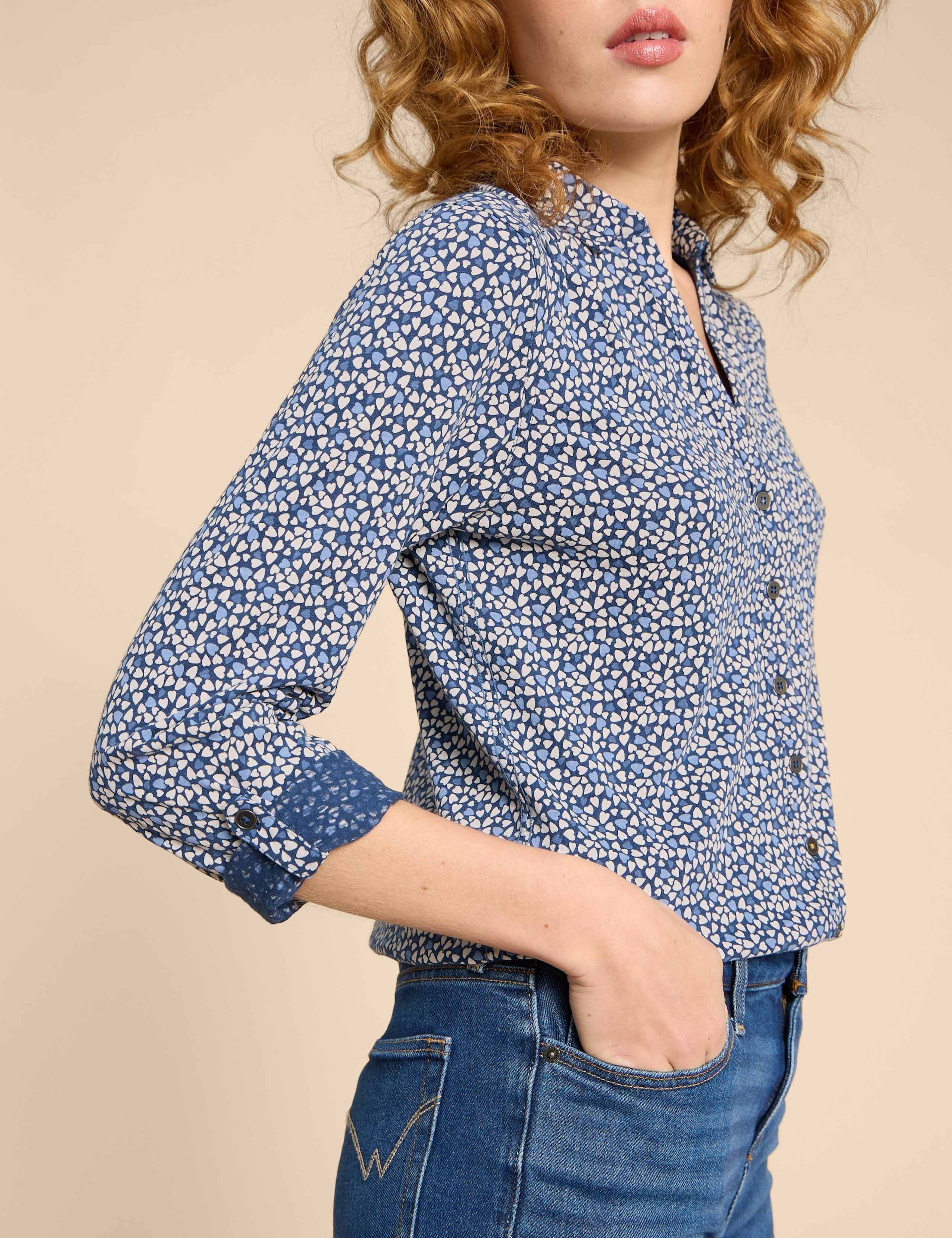 Pure Cotton Heart Print Button Through Shirt 5 of 7