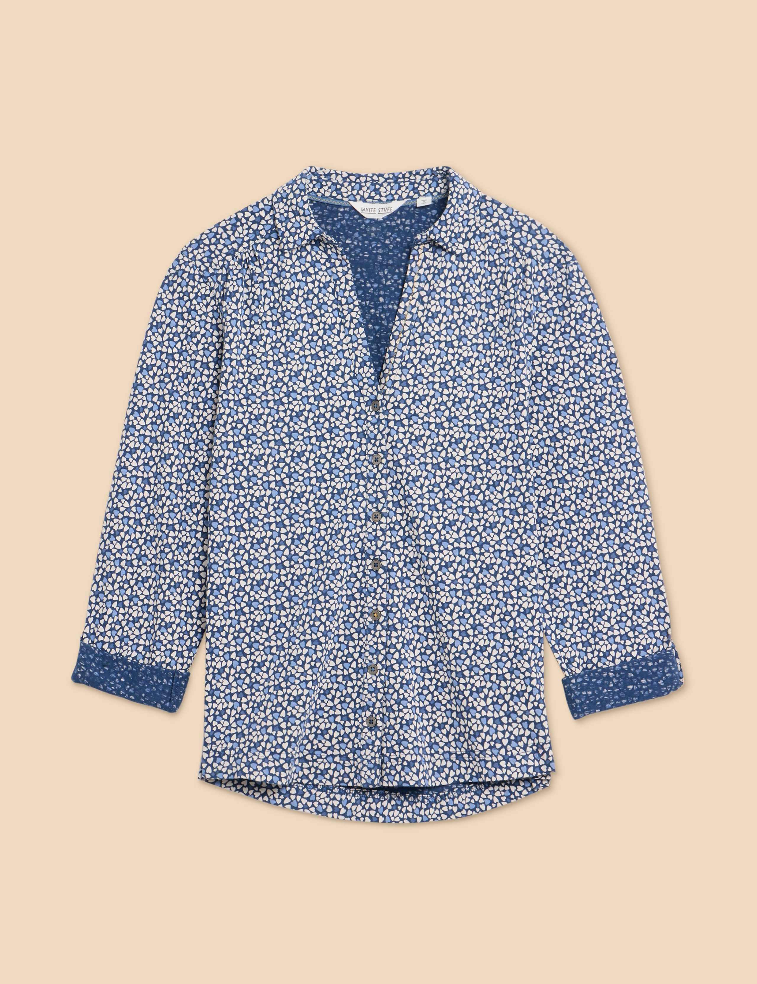 Pure Cotton Heart Print Button Through Shirt 2 of 7