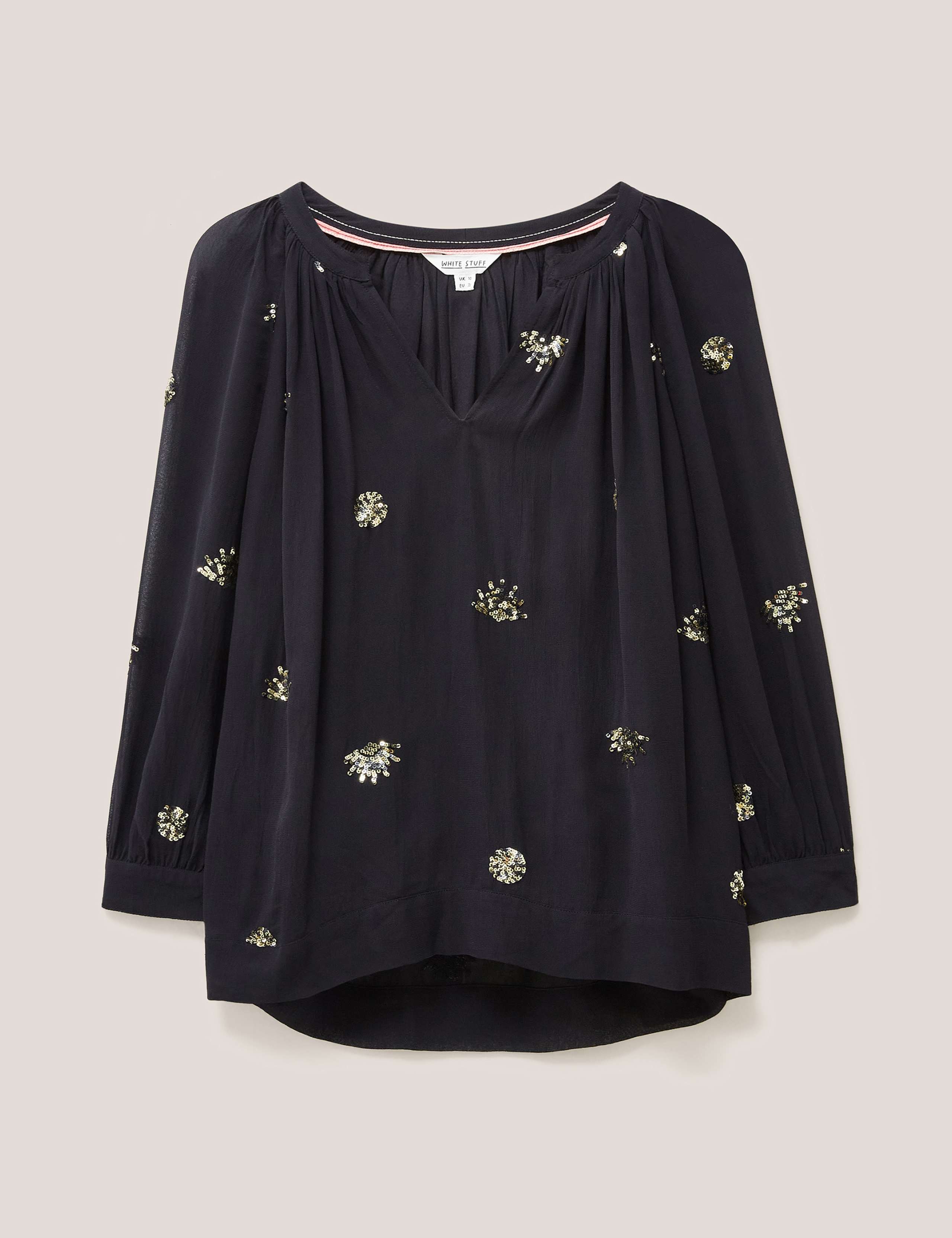Sequin Embellished V-Neck Top 2 of 7