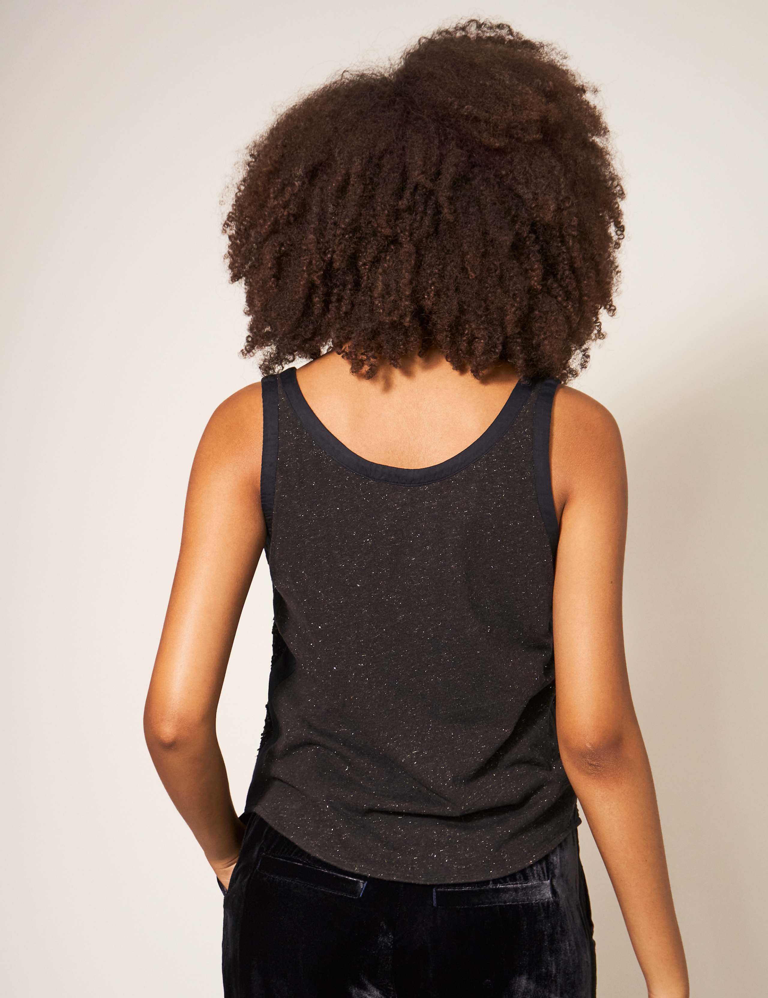 Cotton Blend Sequin Cami Top 3 of 6