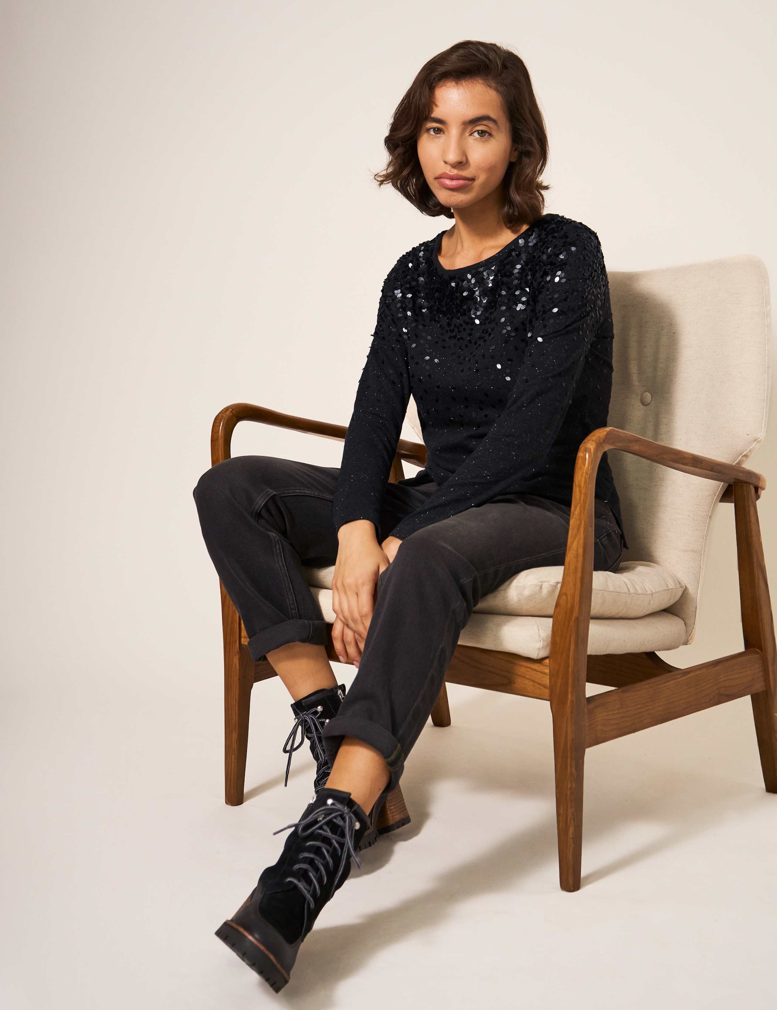 Cotton Rich Sequin Top 1 of 4