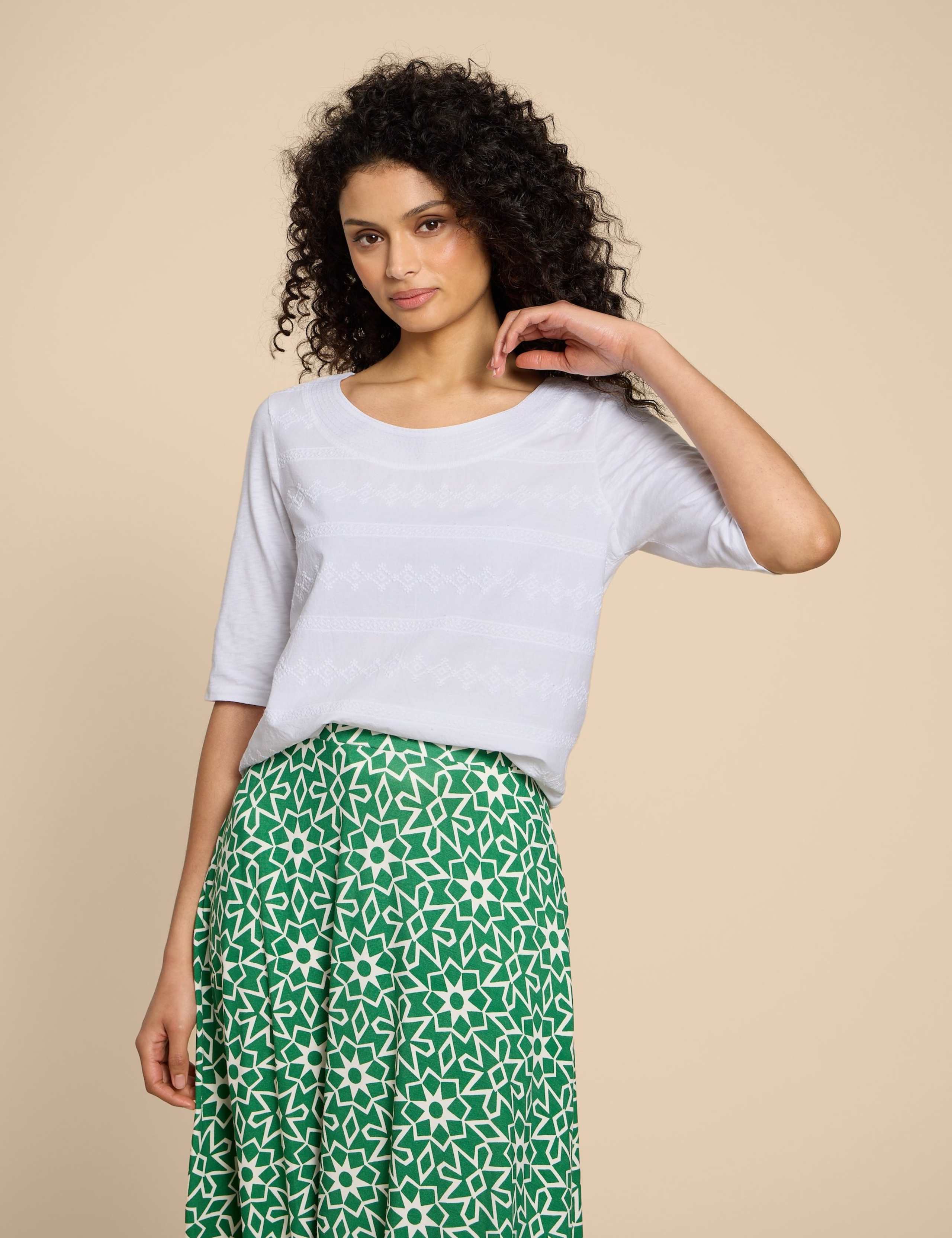 Pure Cotton Embroidered Top 1 of 6