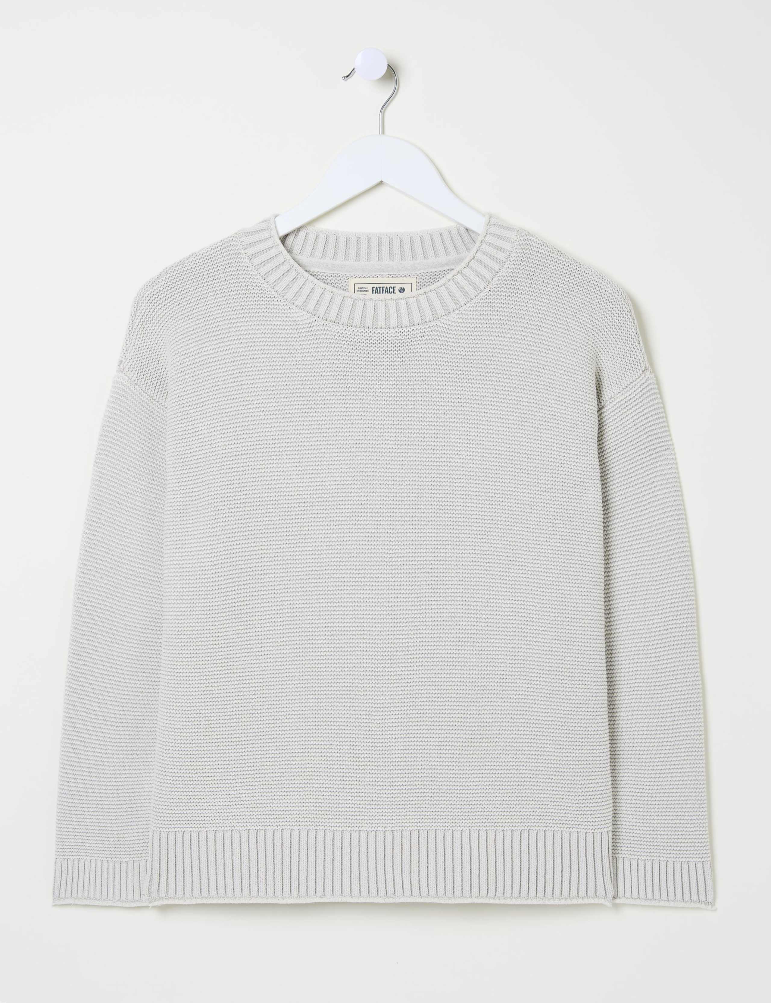 Pure Cotton Textured Crew Neck Jumper 2 of 5