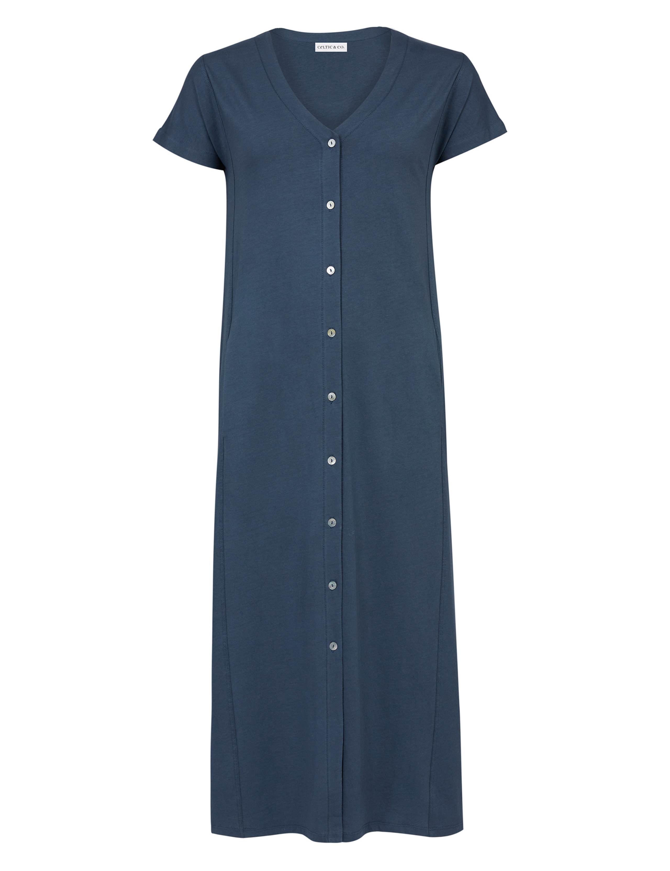 Jersey V-Neck Midi Waisted Dress 2 of 5