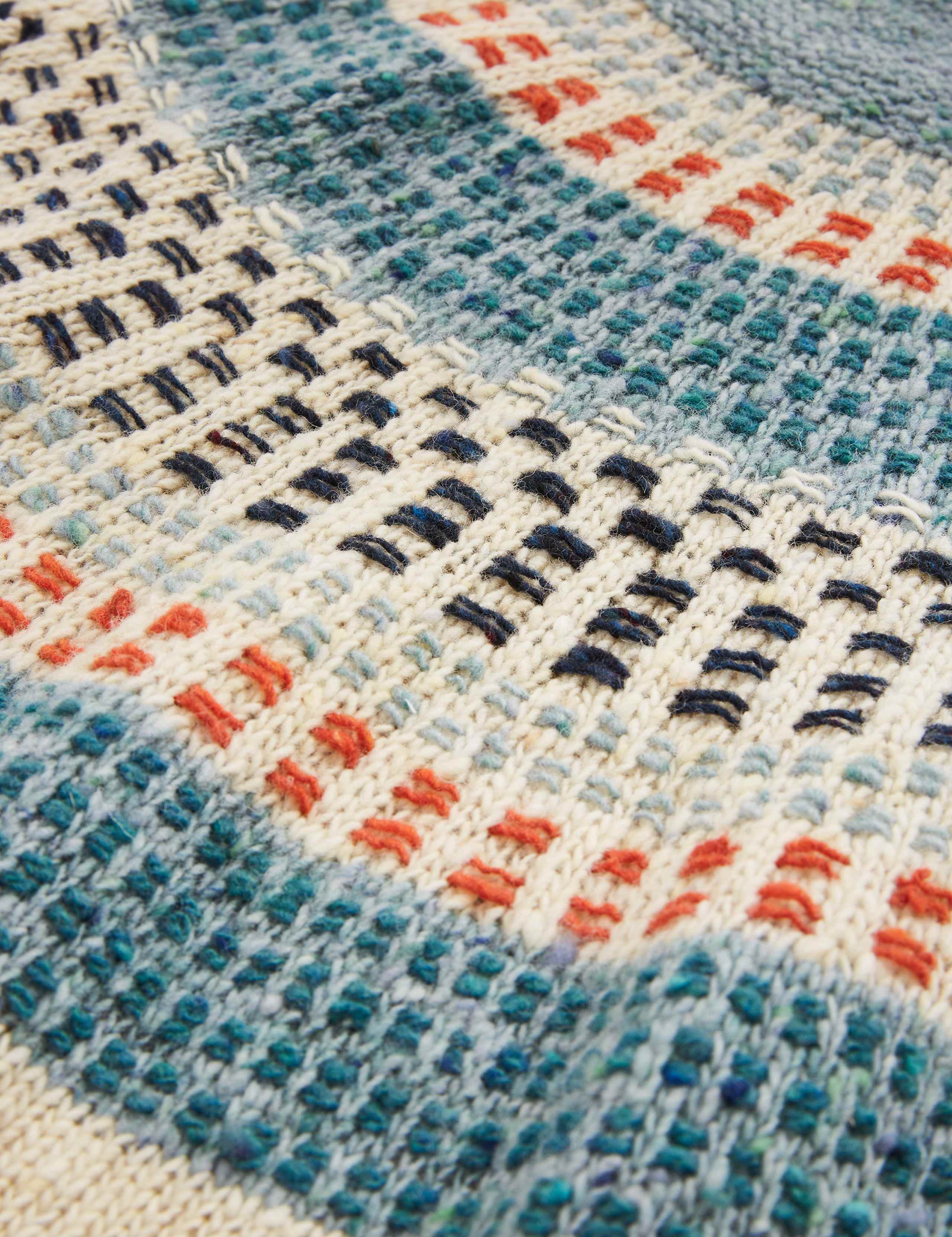 Pure Wool Patterned Crew Neck Jumper 6 of 6