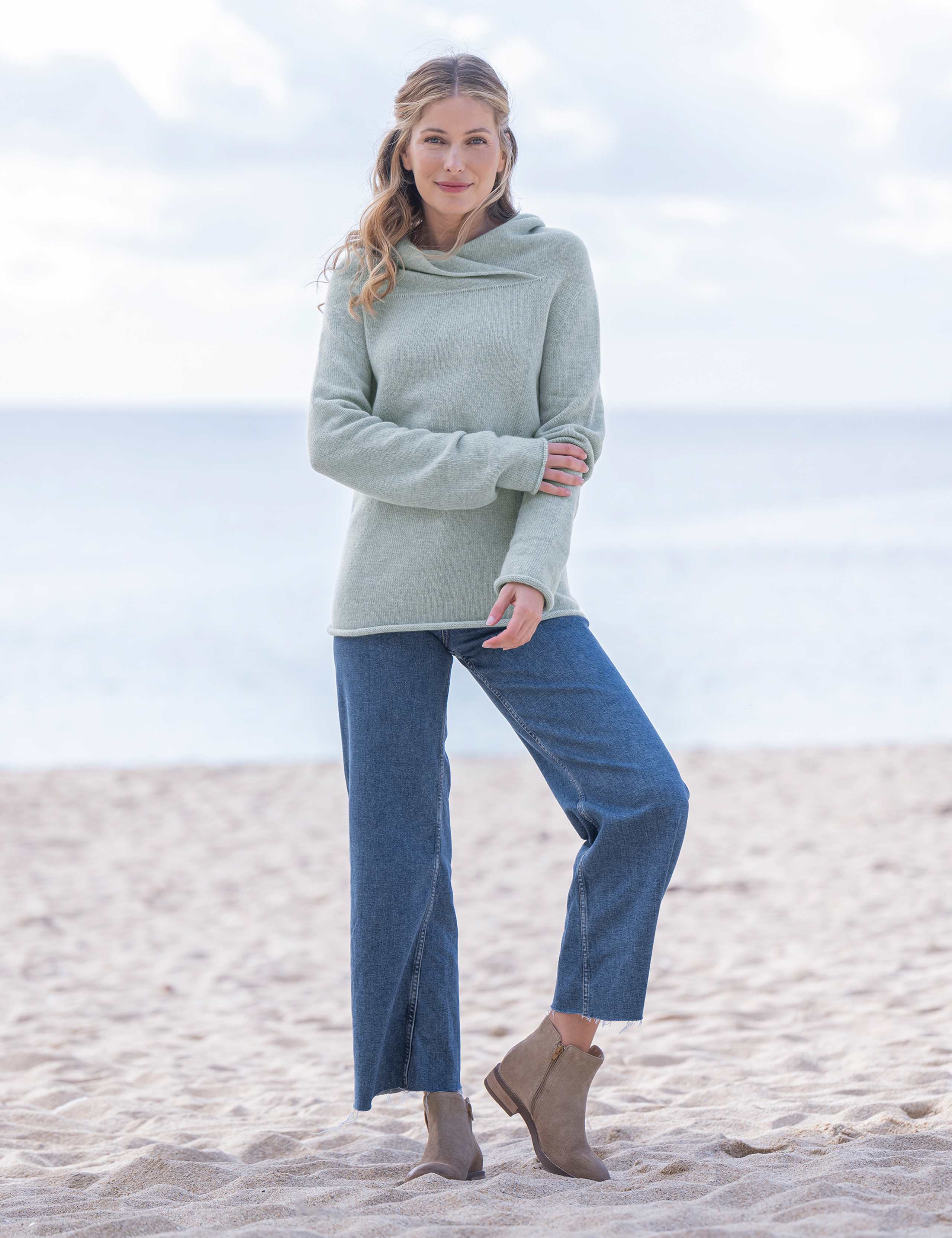Pure Wool Funnel Neck Jumper 3 of 6