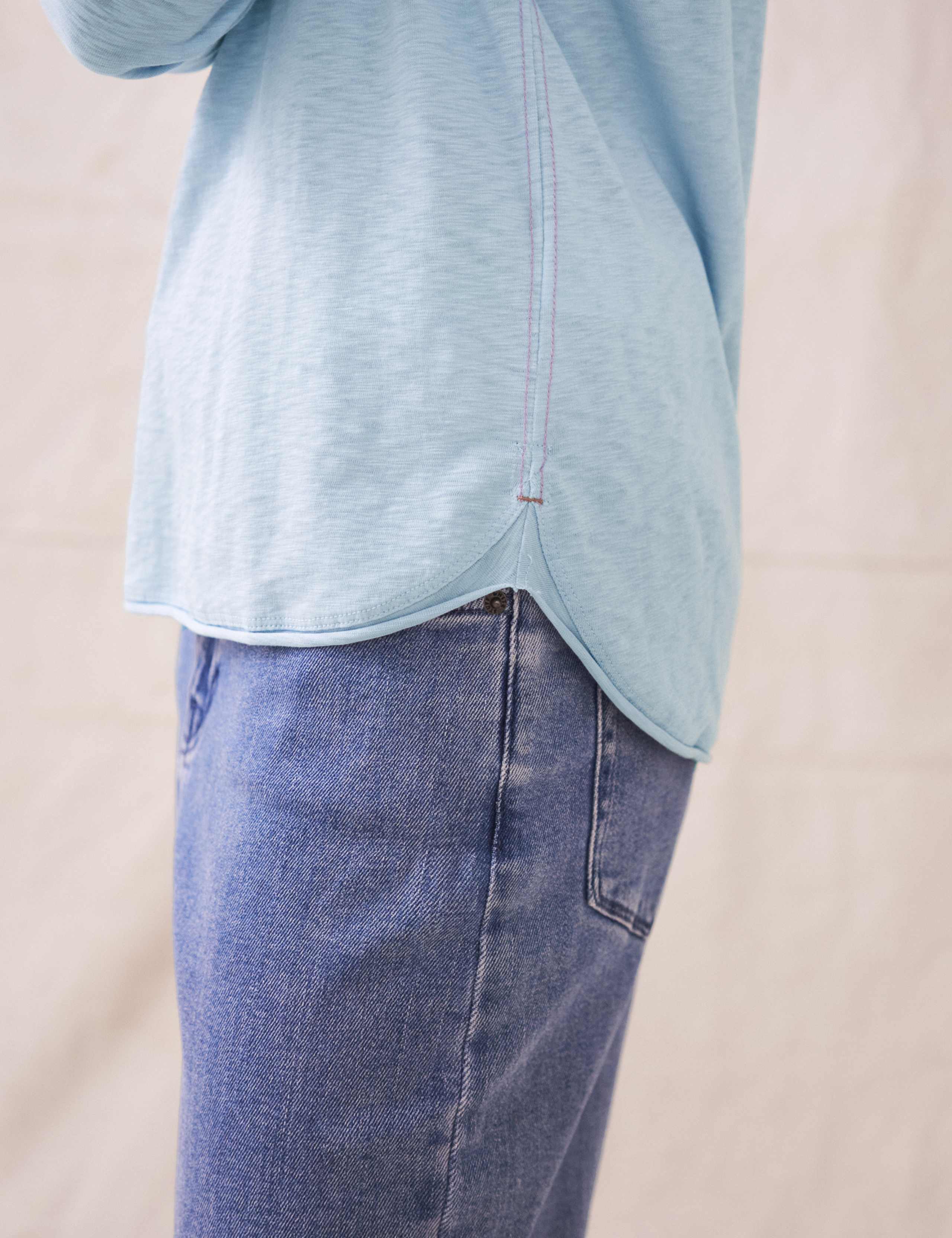 Pure Cotton Crew Neck Long Sleeve Top 3 of 4