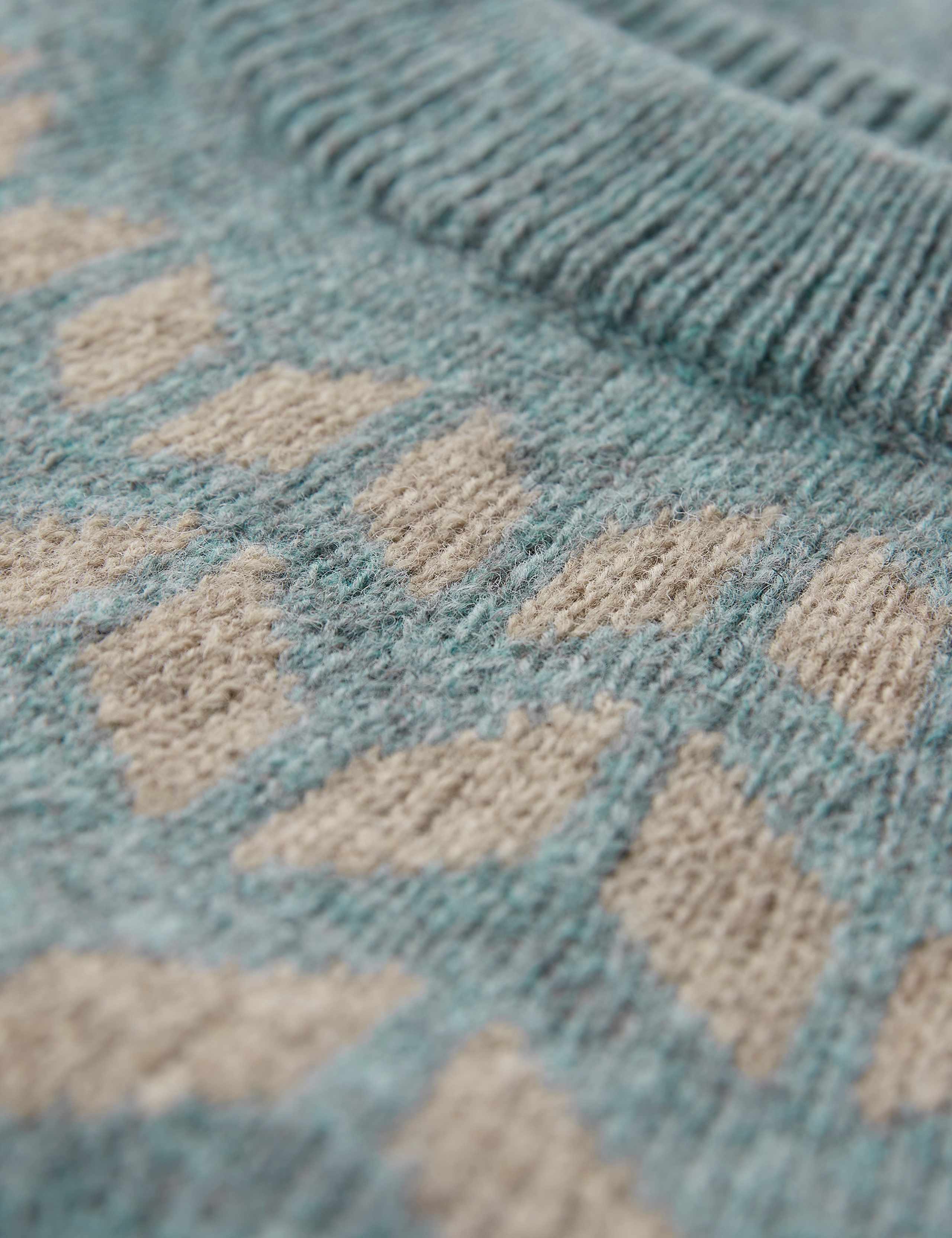 Pure Wool Jacquard Crew Neck Jumper 3 of 6