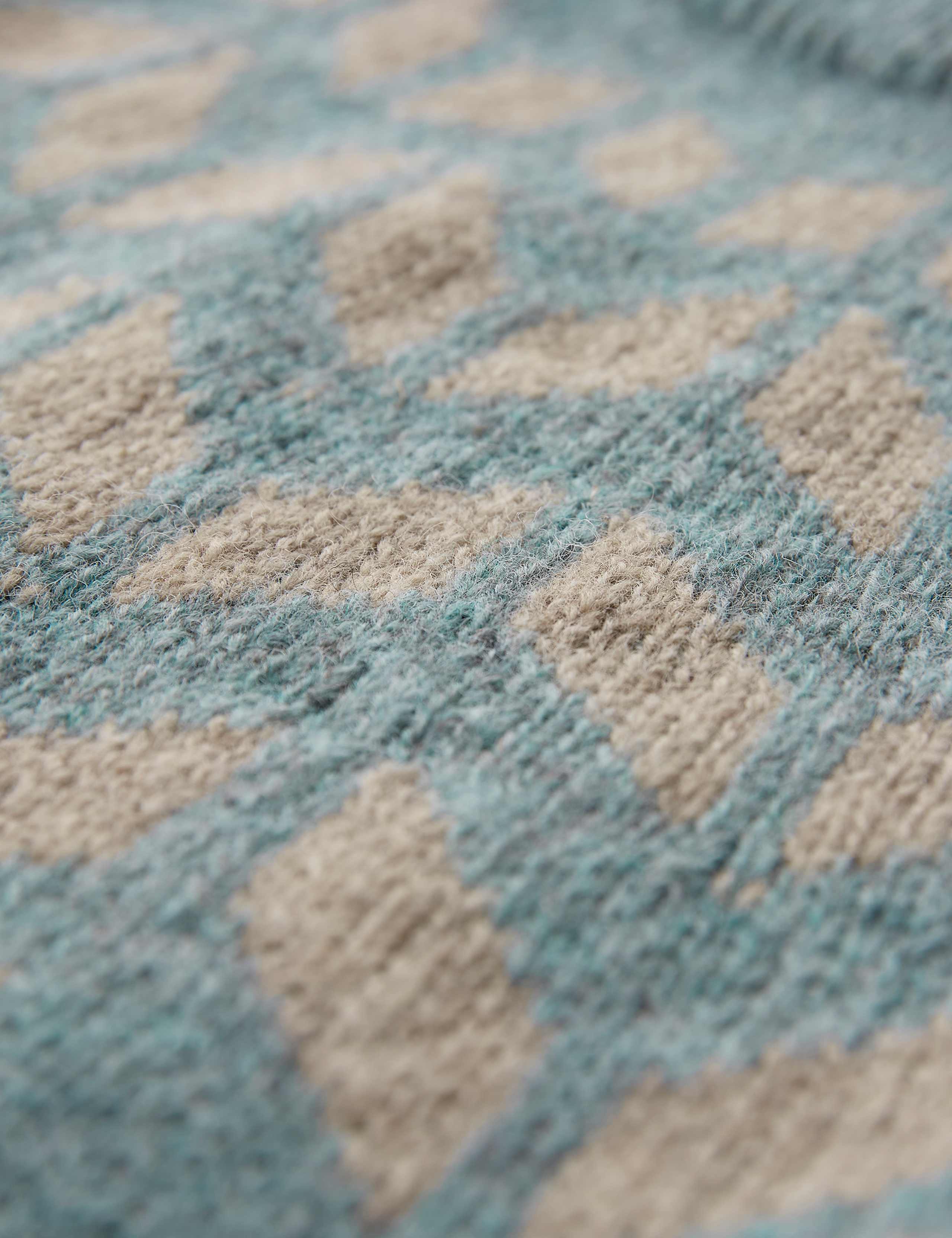 Pure Wool Jacquard Crew Neck Jumper 4 of 6
