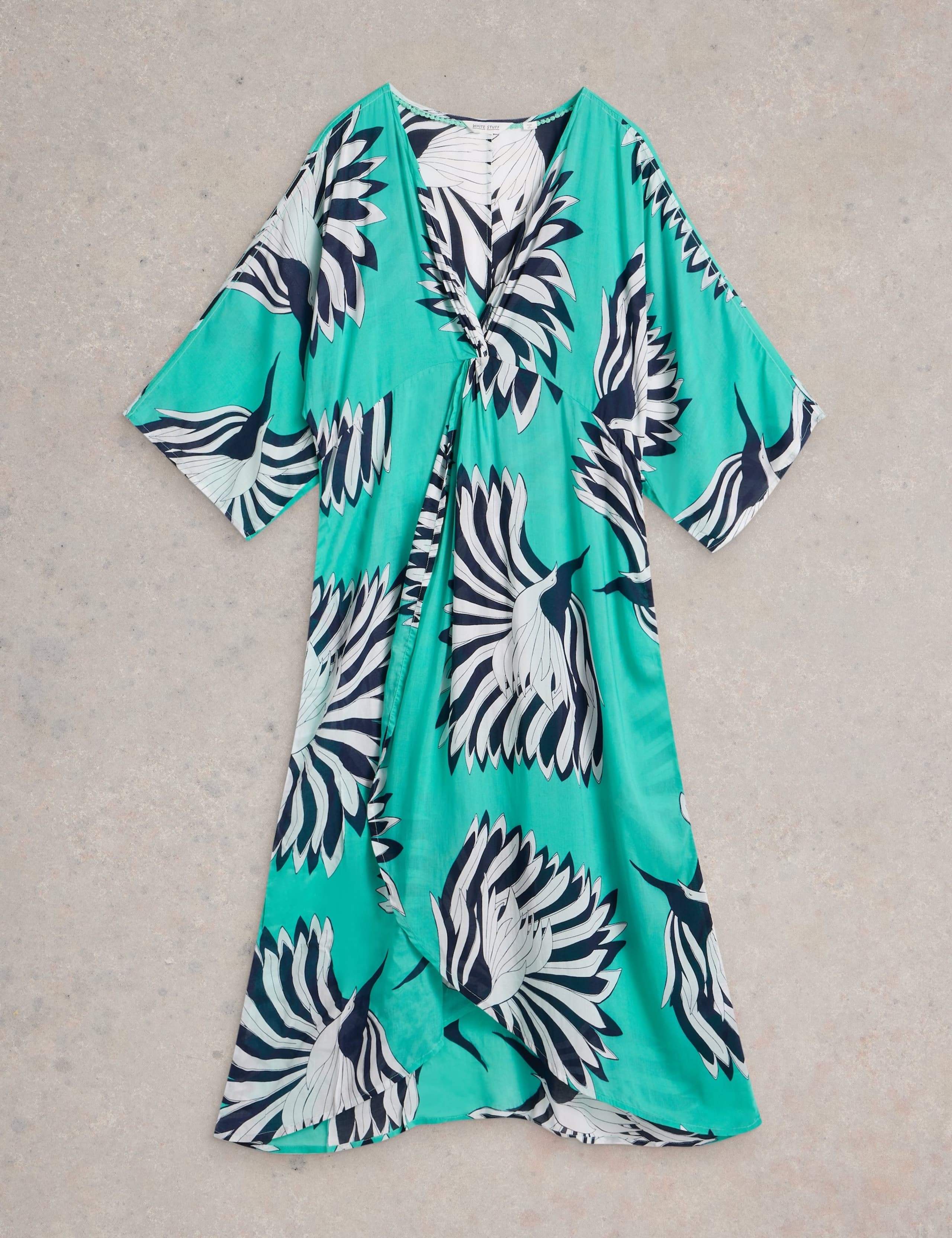 Printed V-Neck Midaxi Wrap Dress 2 of 6
