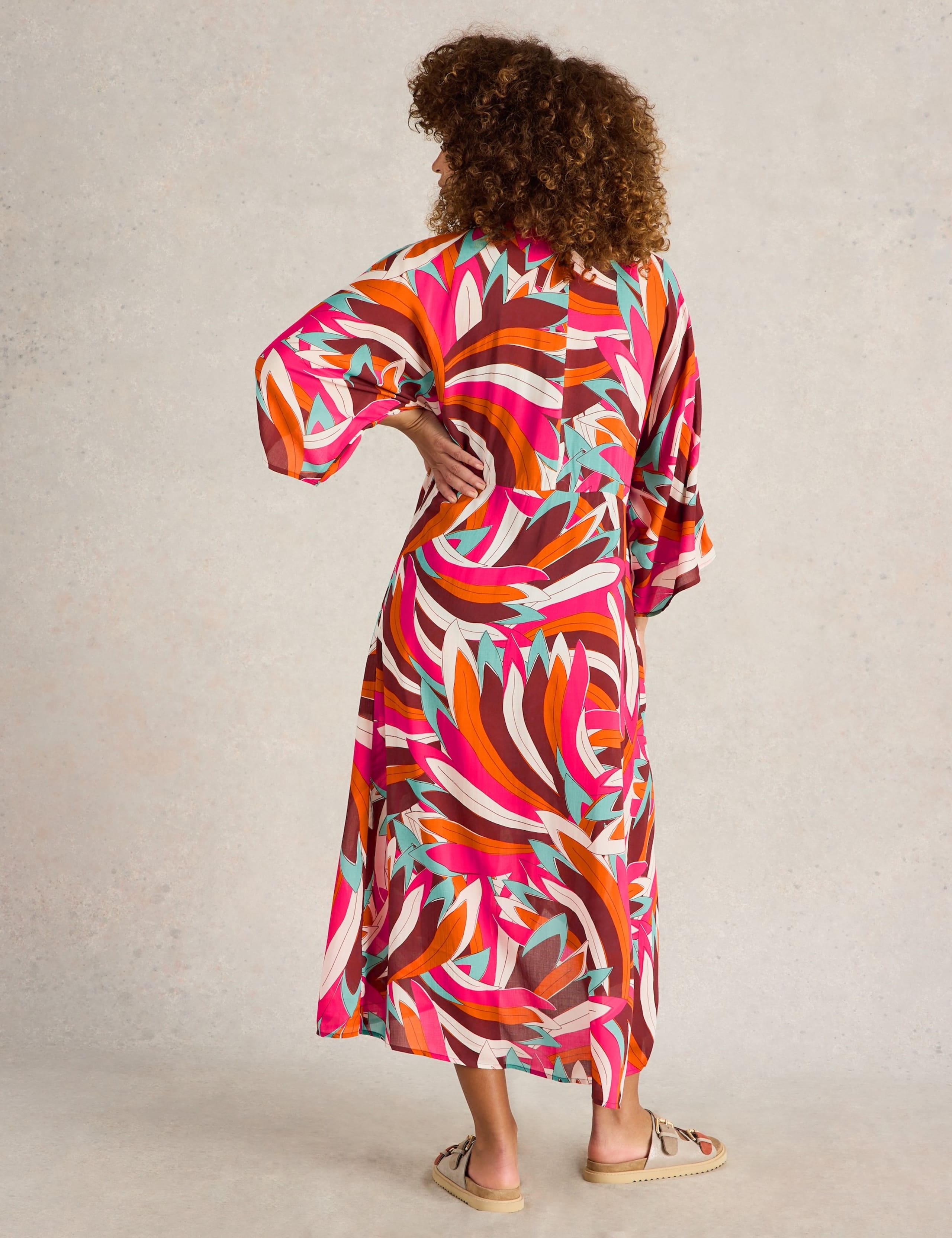 Printed V-Neck Midaxi Wrap Dress 3 of 6