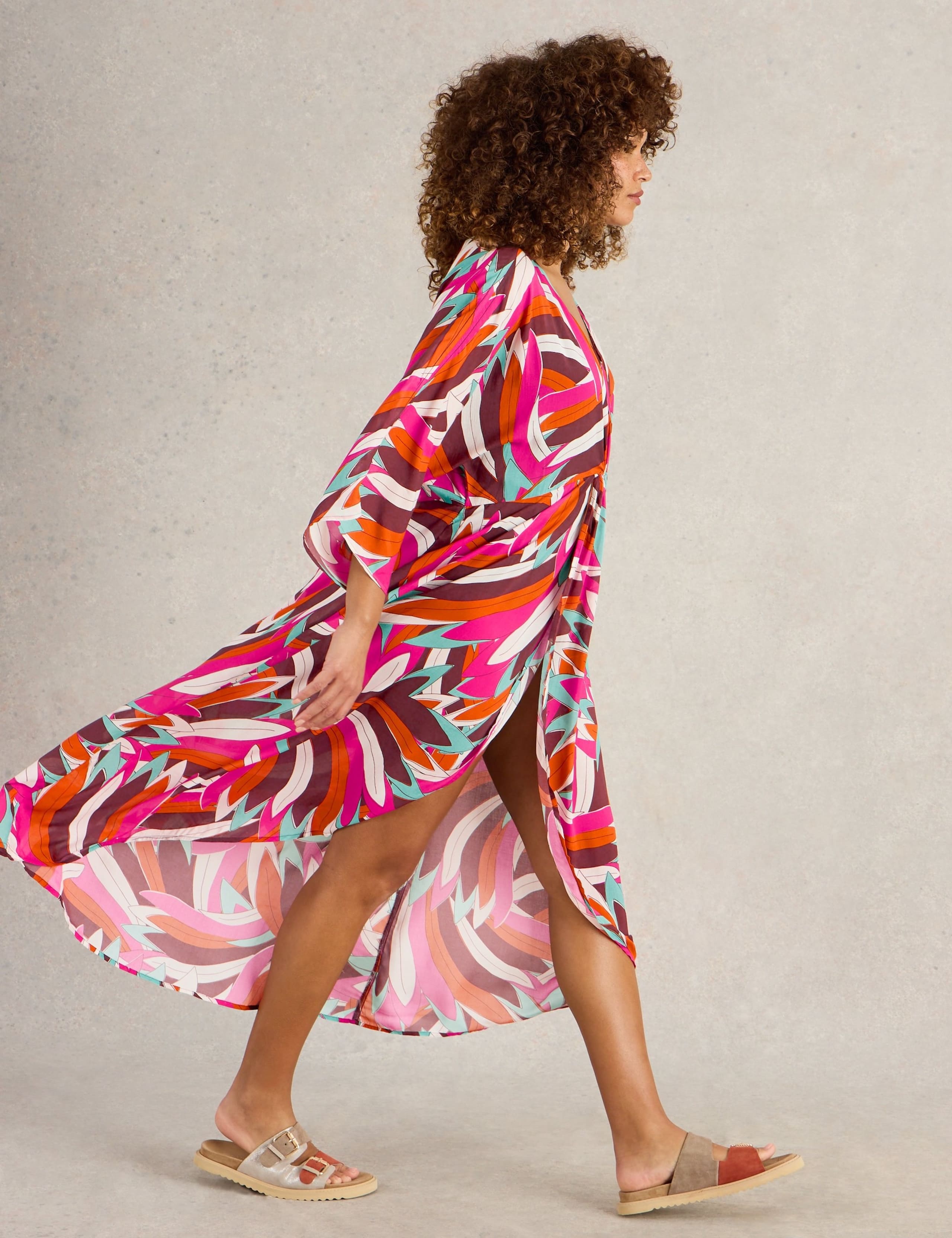 Printed V-Neck Midaxi Wrap Dress 4 of 6