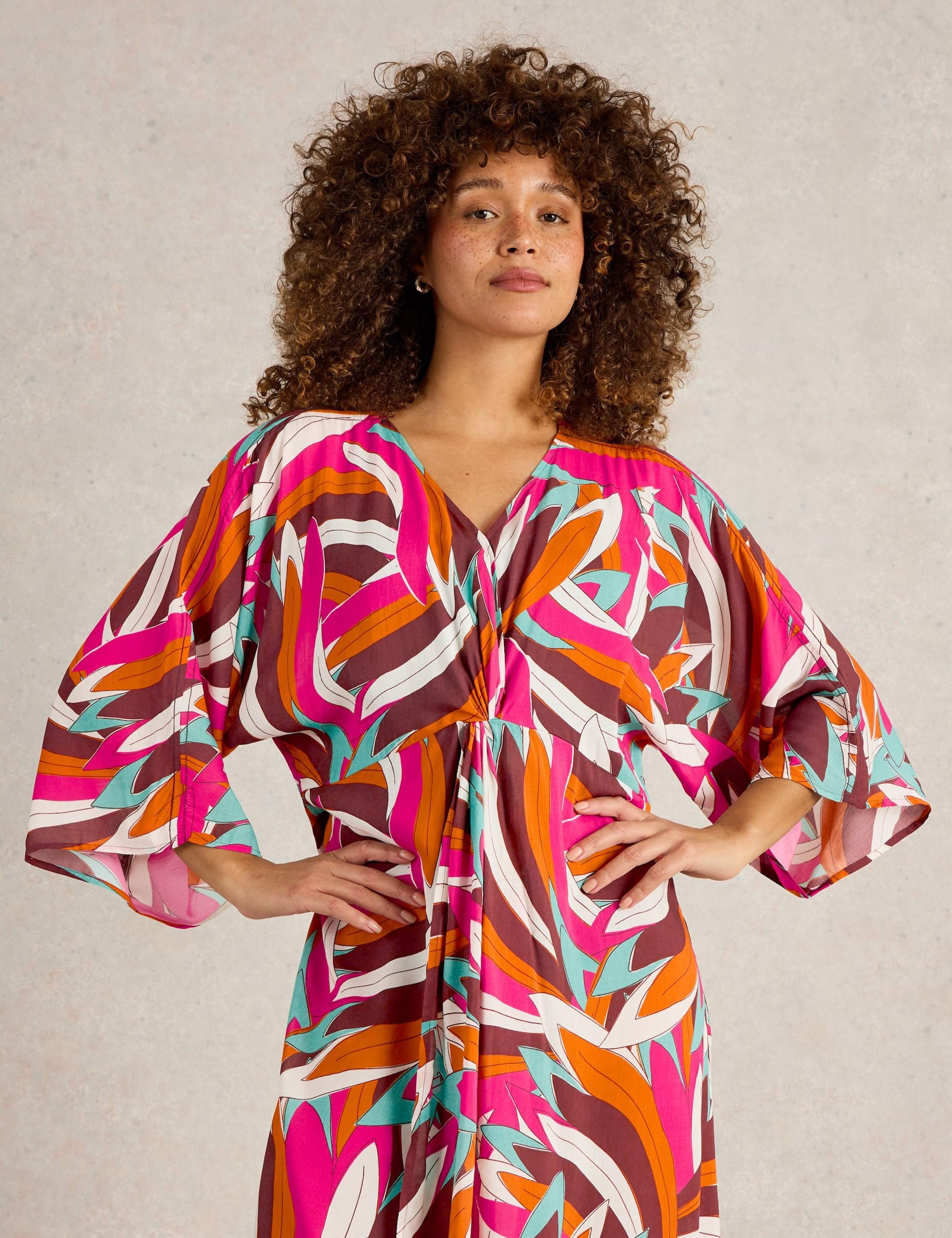 Printed V-Neck Midaxi Wrap Dress 5 of 6