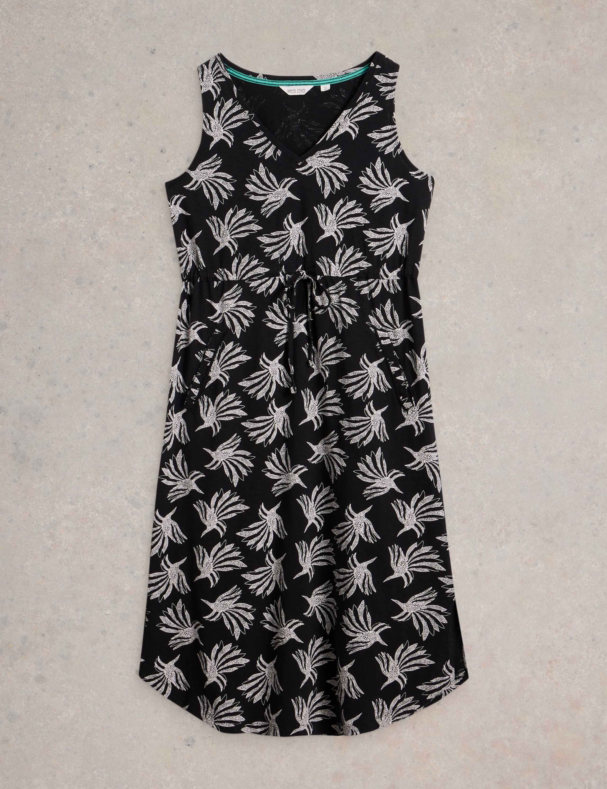 Pure Cotton Jersey Printed V-Neck Beach Dress 2 of 6