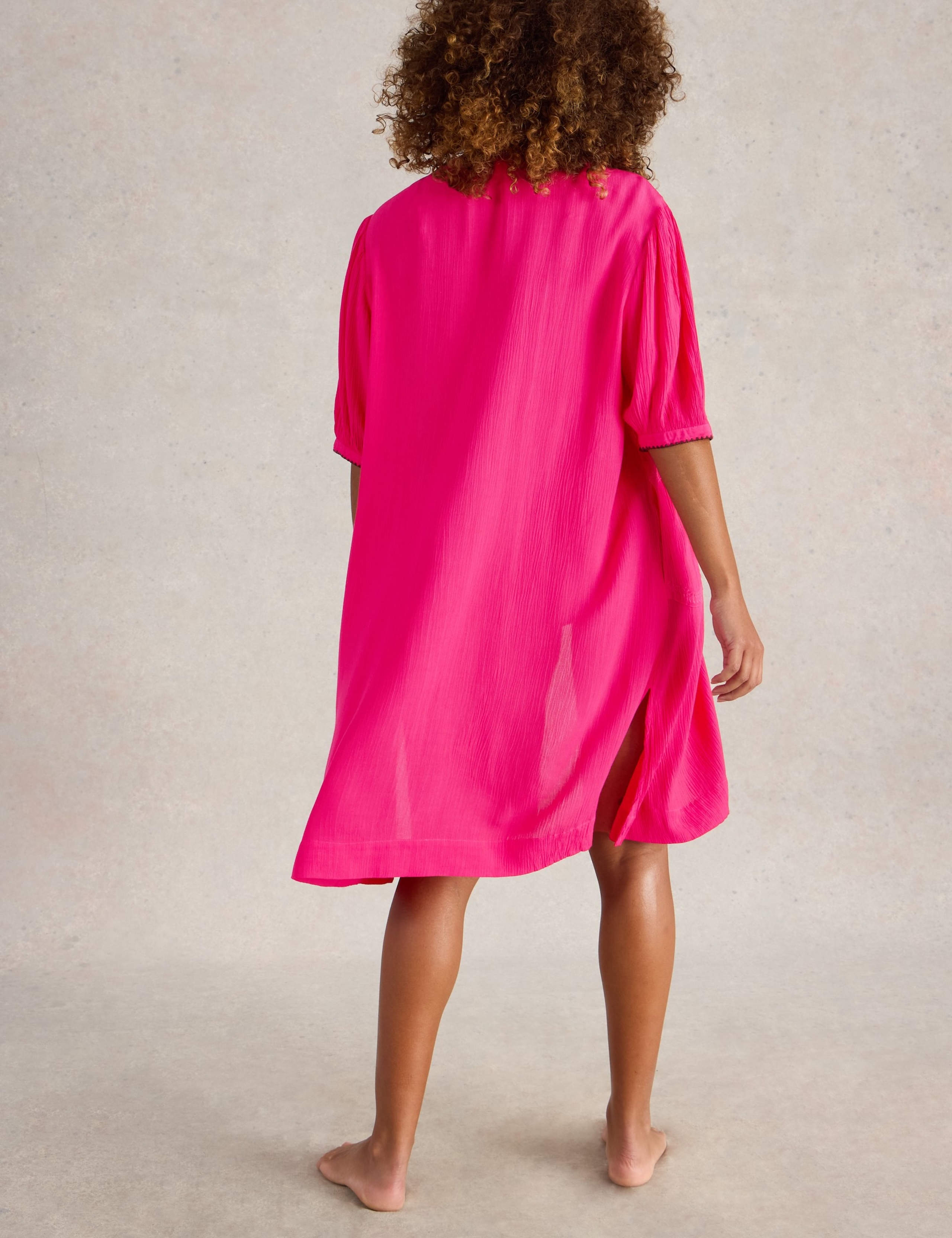 Embroidered Tie Neck Beach Cover Up 4 of 6