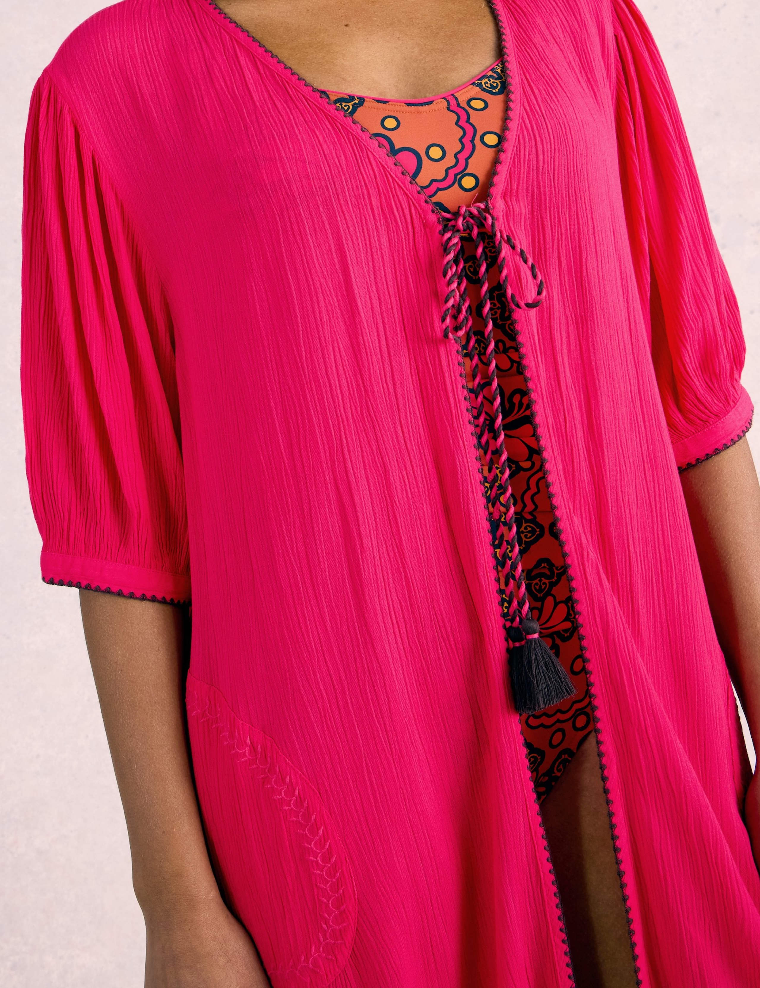 Embroidered Tie Neck Beach Cover Up 5 of 6
