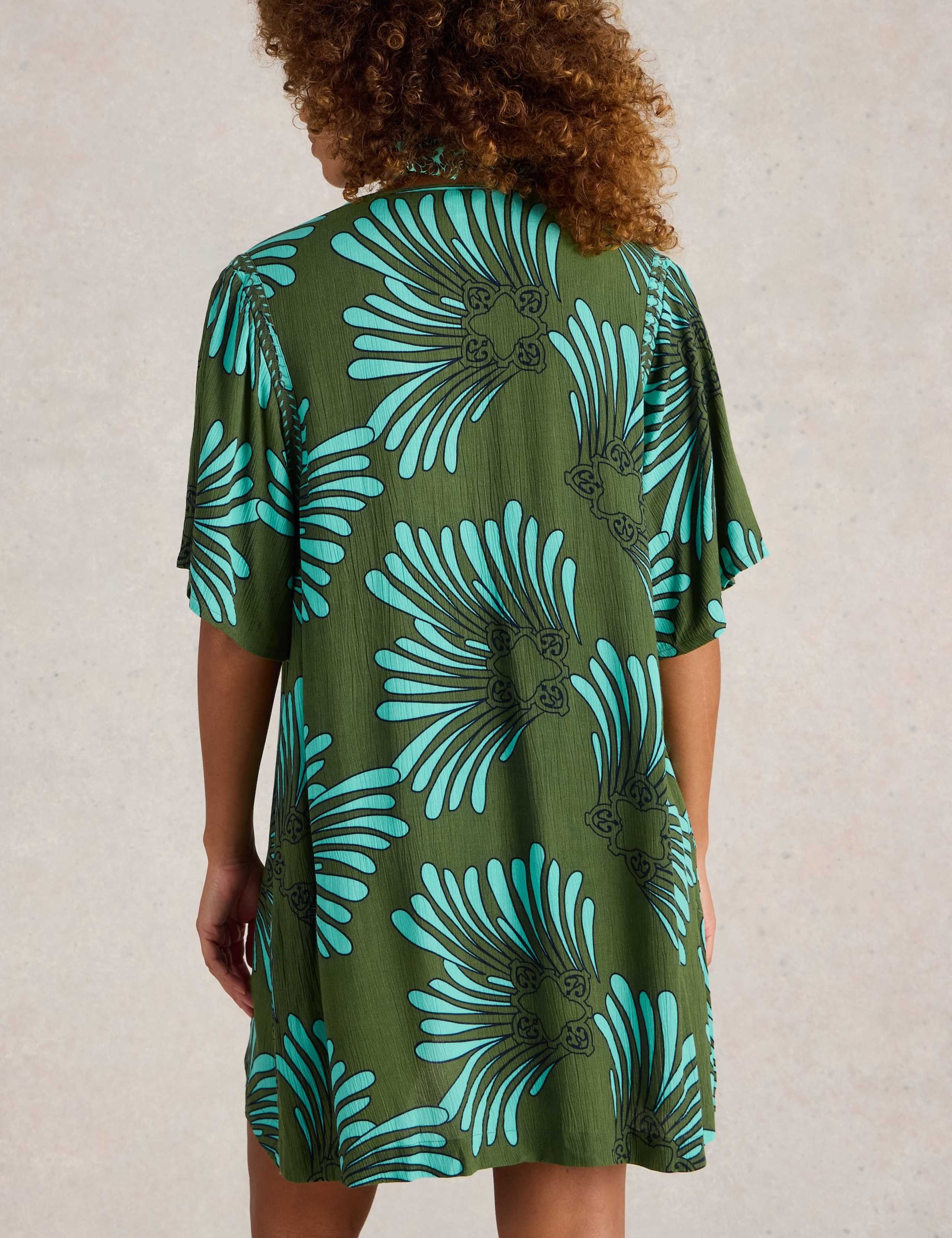 Printed V-Neck Mini Kaftan 4 of 6