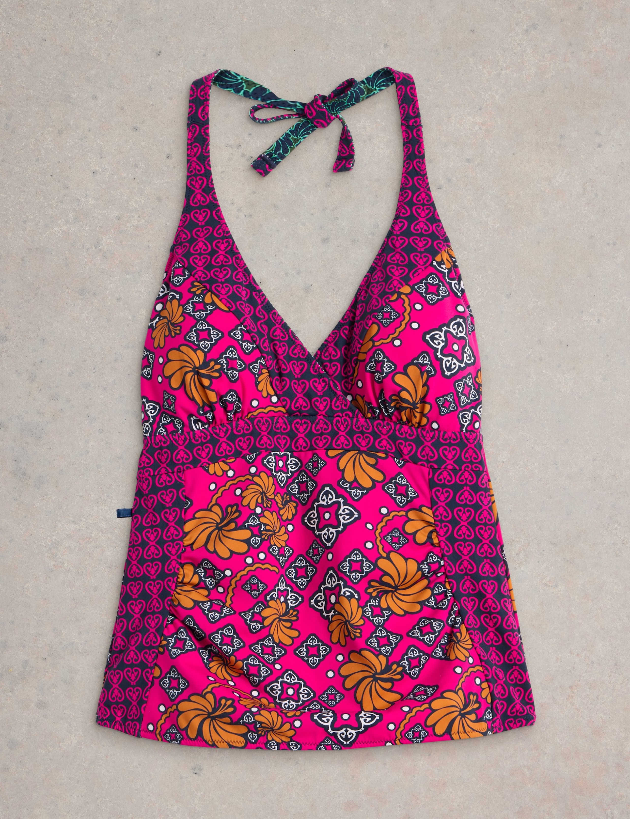 Reversible Printed Halterneck Tankini Top 2 of 7