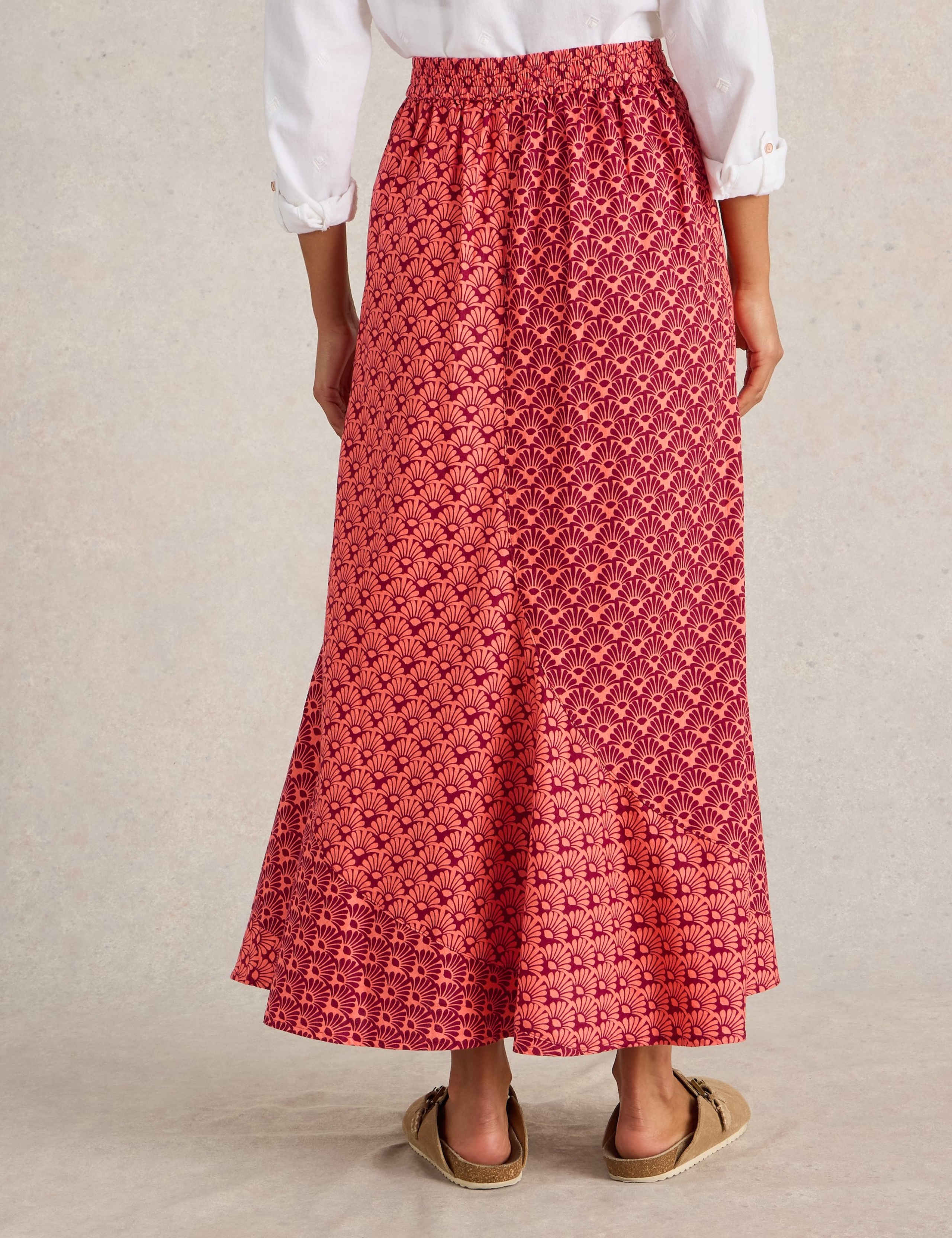 Linen Rich Printed Maxi A-Line Skirt 4 of 6