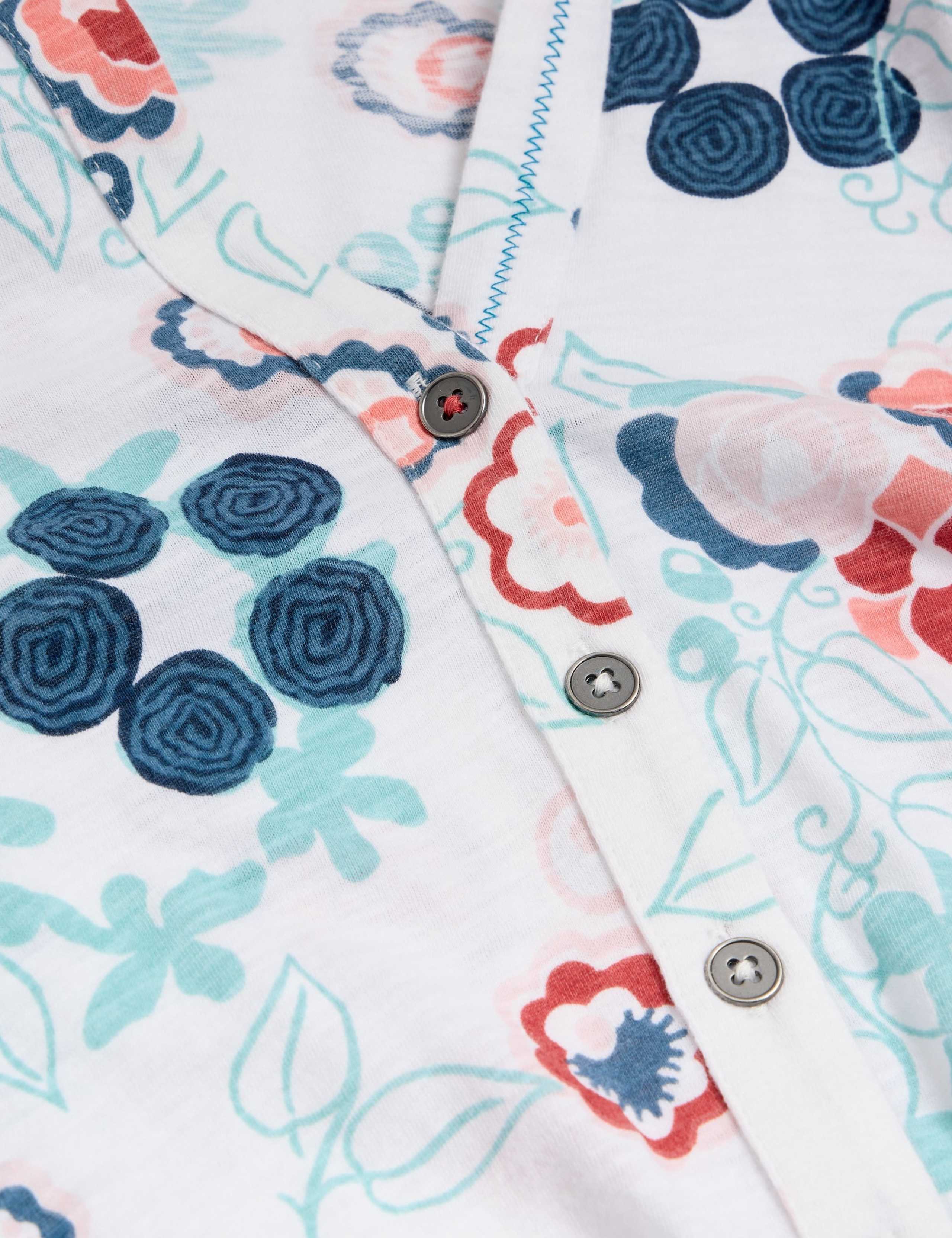 Jersey Printed Collared V-Neck Shirt 6 of 6